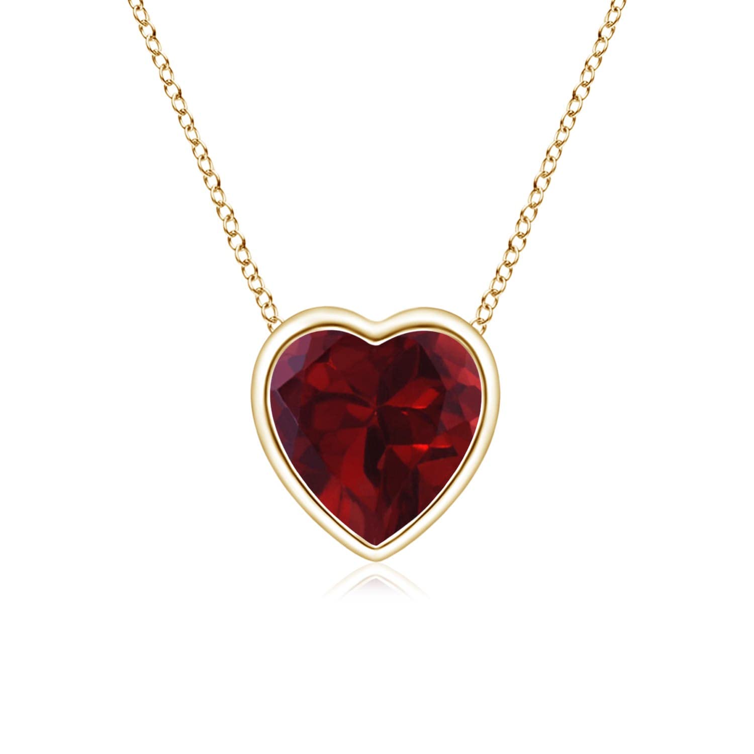 Angara 14K Solid Gold/Platinum Natural Garnet Heart Pendant | January Birthstone Jewelry for Women | Perfect Birthday, Engagement, Anniversary & Wedding Gift | Elegant Necklace for Romantic Occasions & Special Events