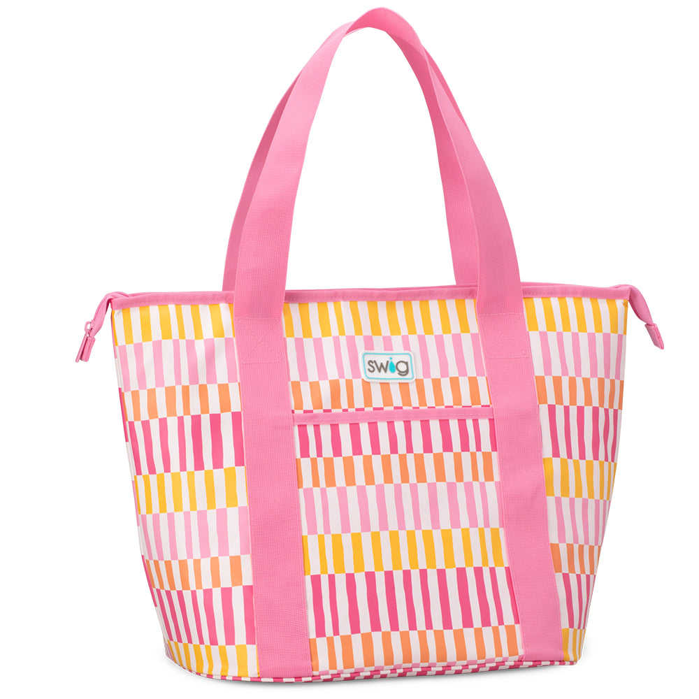 Sherbet Stripe Zippi 36-Can Cooler - Insulated Portable Cooler for Beach, Picnic, Camping & Outdoor Adventures