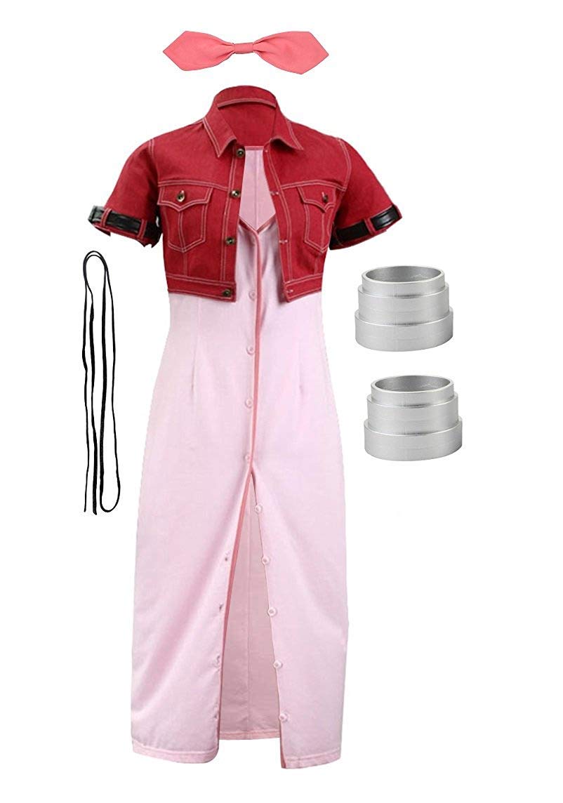 Final Fantasy VII Advent Children Aerith Gainsborough Cosplay Costume - Premium Quality Cosplay Outfit for Anime Conventions, Halloween & Role Playing