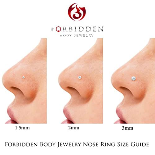 Clear CZ Press Fit Screw Nose Rings - 22G Stainless Steel Forbidden Body Jewelry for Nose Piercing | Perfect for Everyday Wear, Parties & Self-Expression