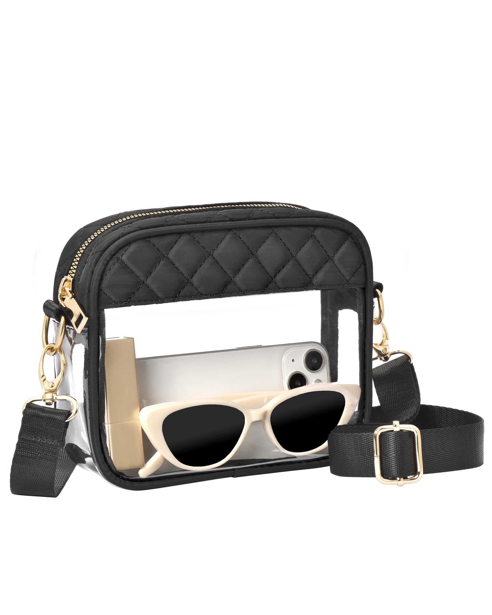 Stadium Approved Clear Crossbody Bag for Women - Small Transparent Purse for Concerts, Sports Events & Security Check - Perfect for NFL, NBA, Concerts & Theme Parks