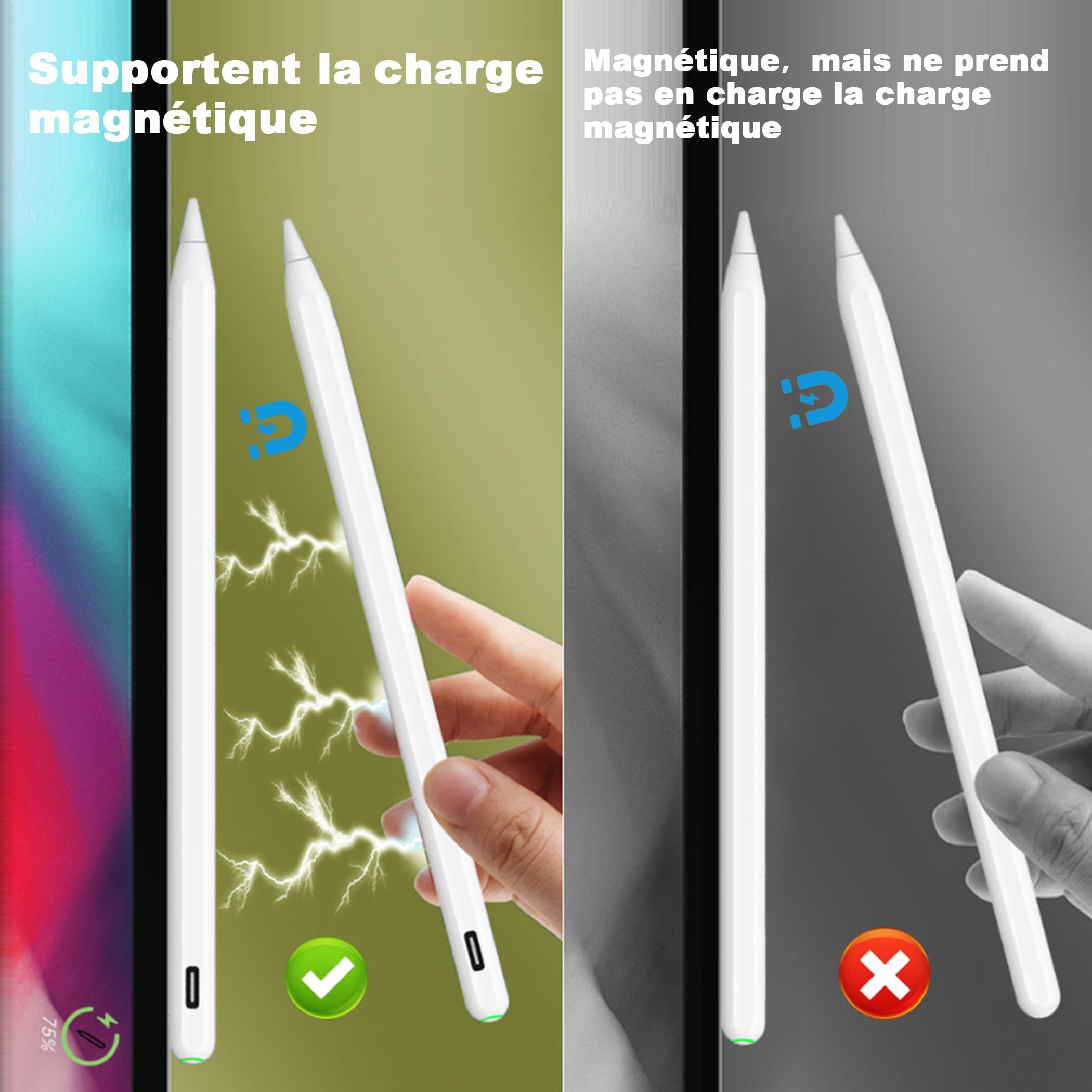 Apple Pencil Stylus for iPad (2018-2024 Models) - Compatible with iPad 10/9/8/7/6th Gen, iPad Mini 6/5th Gen, iPad Air 6/5/4/3rd Gen - Palm Rejection & Tilt Sensitivity - Perfect for Drawing, Note-Taking & Digital Art