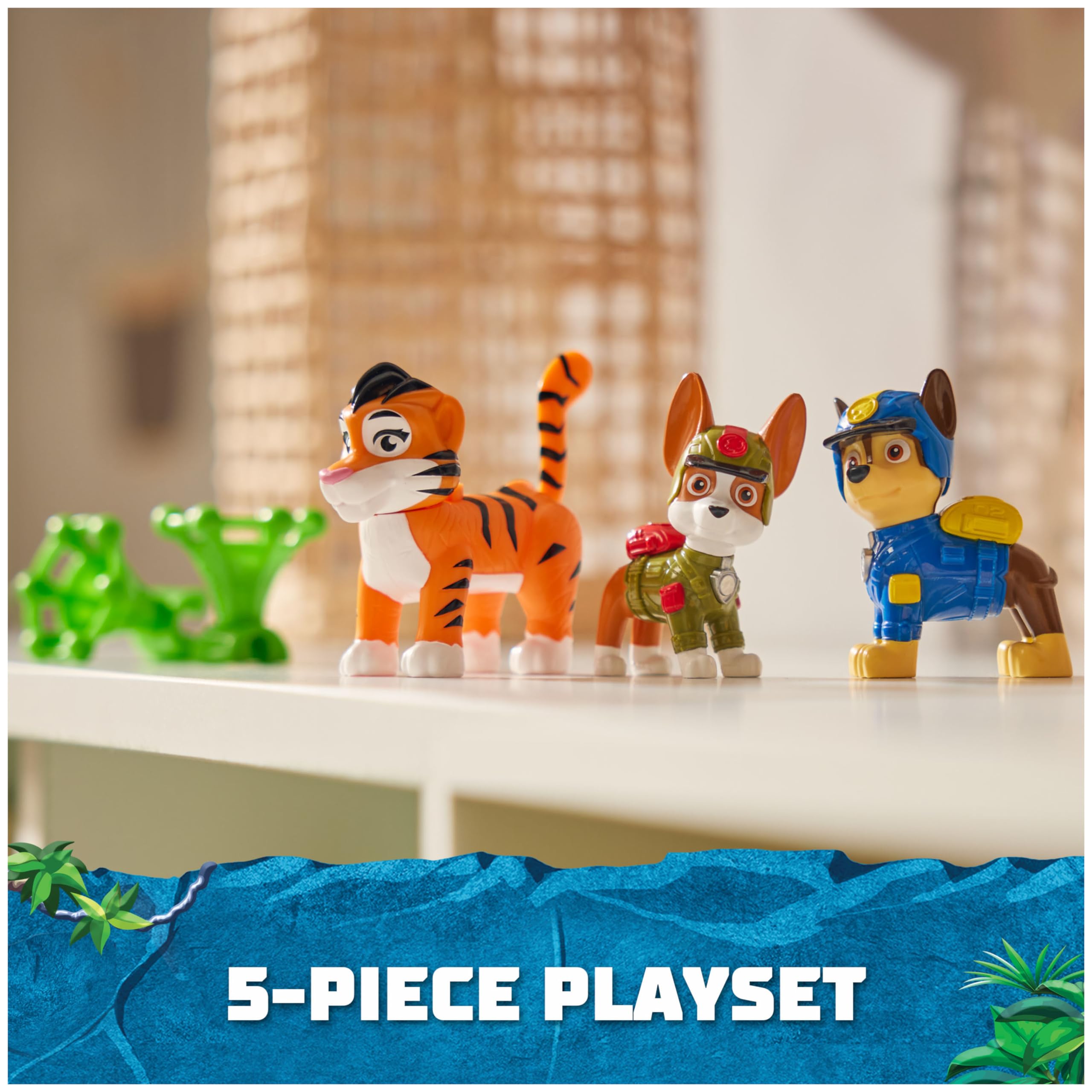 Paw Patrol Jungle Pups Action Figures - Chase, Tracker & Tiger with Launcher for Kids 3+ | Adventure Play