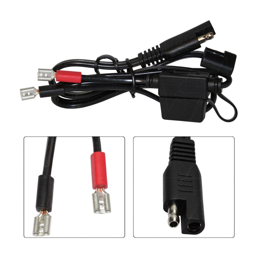 Battery Fighter 6.35mm Terminal Connector with 10A Fuse - Heavy Duty Power Cable Accessory for Car Audio, Solar Panels & Marine Applications