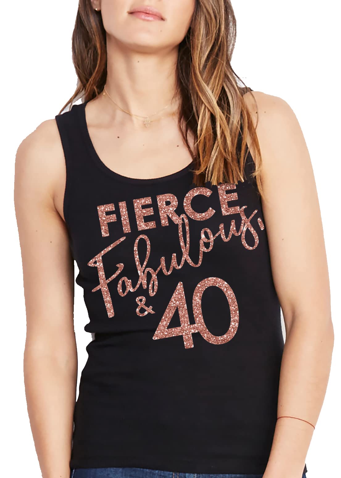 40th Birthday Shirts for Women - Sparkling Rhinestone Tank Tops - Funny 40th Birthday Gift Ideas - Perfect for Parties & Celebrations
