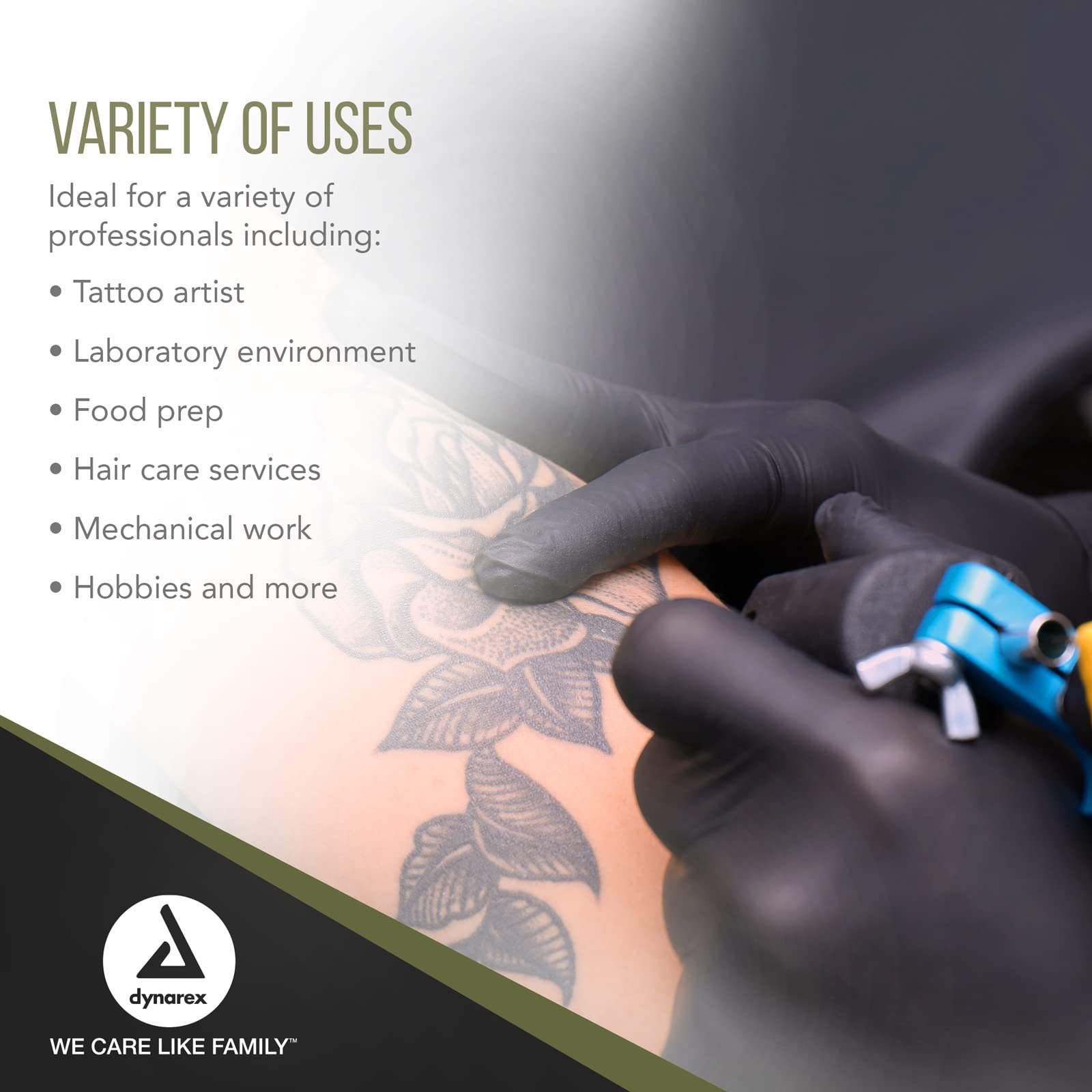 Dynarex Black Arrow Powder-Free Disposable Latex Exam Gloves - X-Large (1000 Count) for Healthcare, Tattoo, Salon & Spa Professionals - Ideal for Medical Exams, Tattooing & Beauty Services