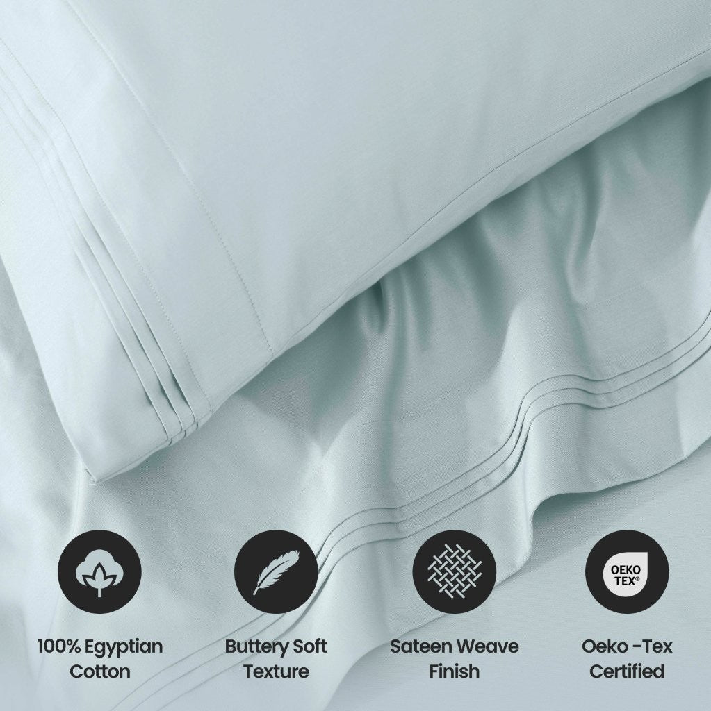 Premium 1000 Thread Count Egyptian Cotton Sheet Set - Eco-Friendly, Breathable & Hypoallergenic - Perfect for Luxury Bedrooms & Hot Sleepers