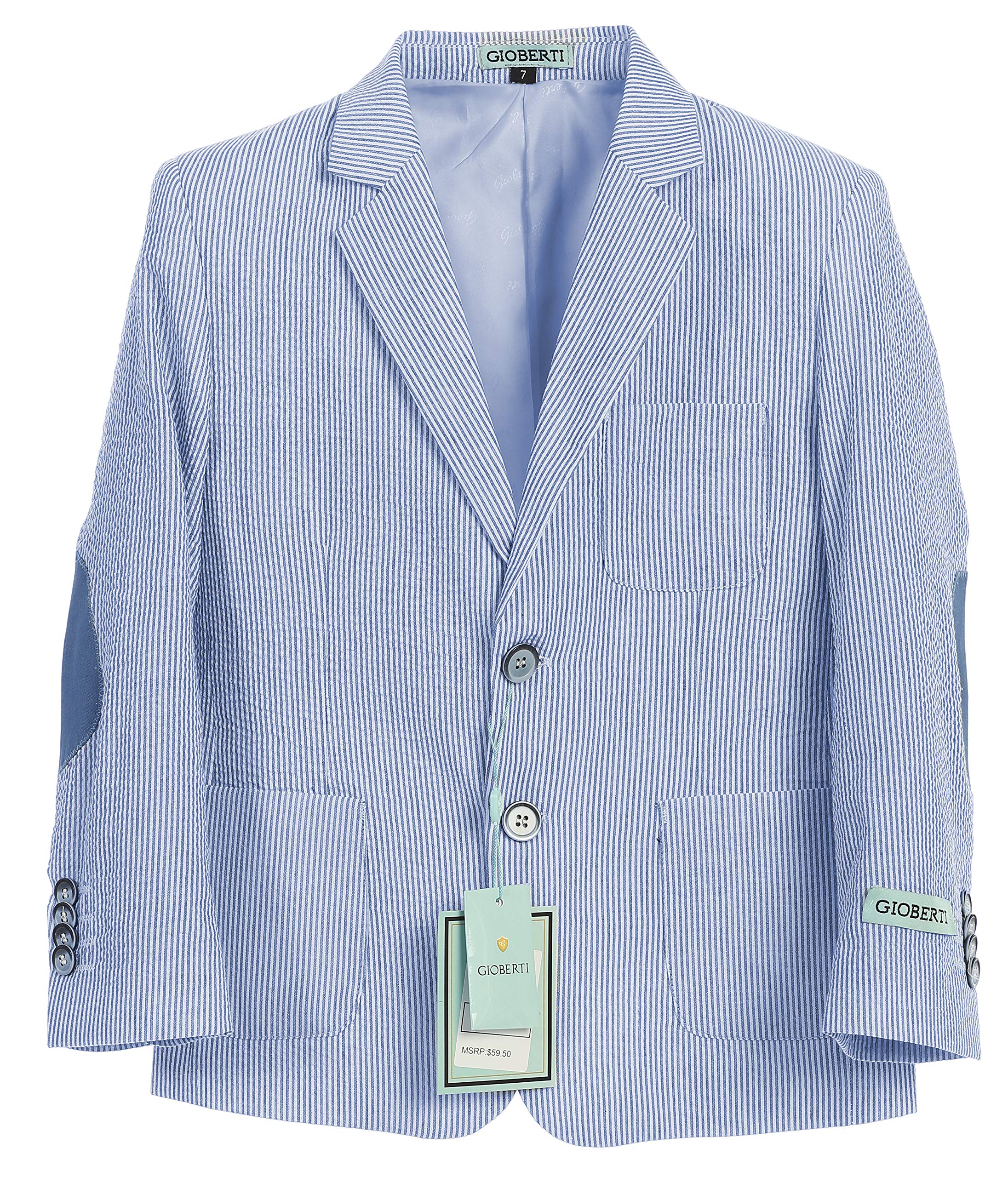 Gioberti Boys & Kids Seersucker Blazer Jacket - Stylish Formal Wear for Weddings, School Photos & Special Occasions