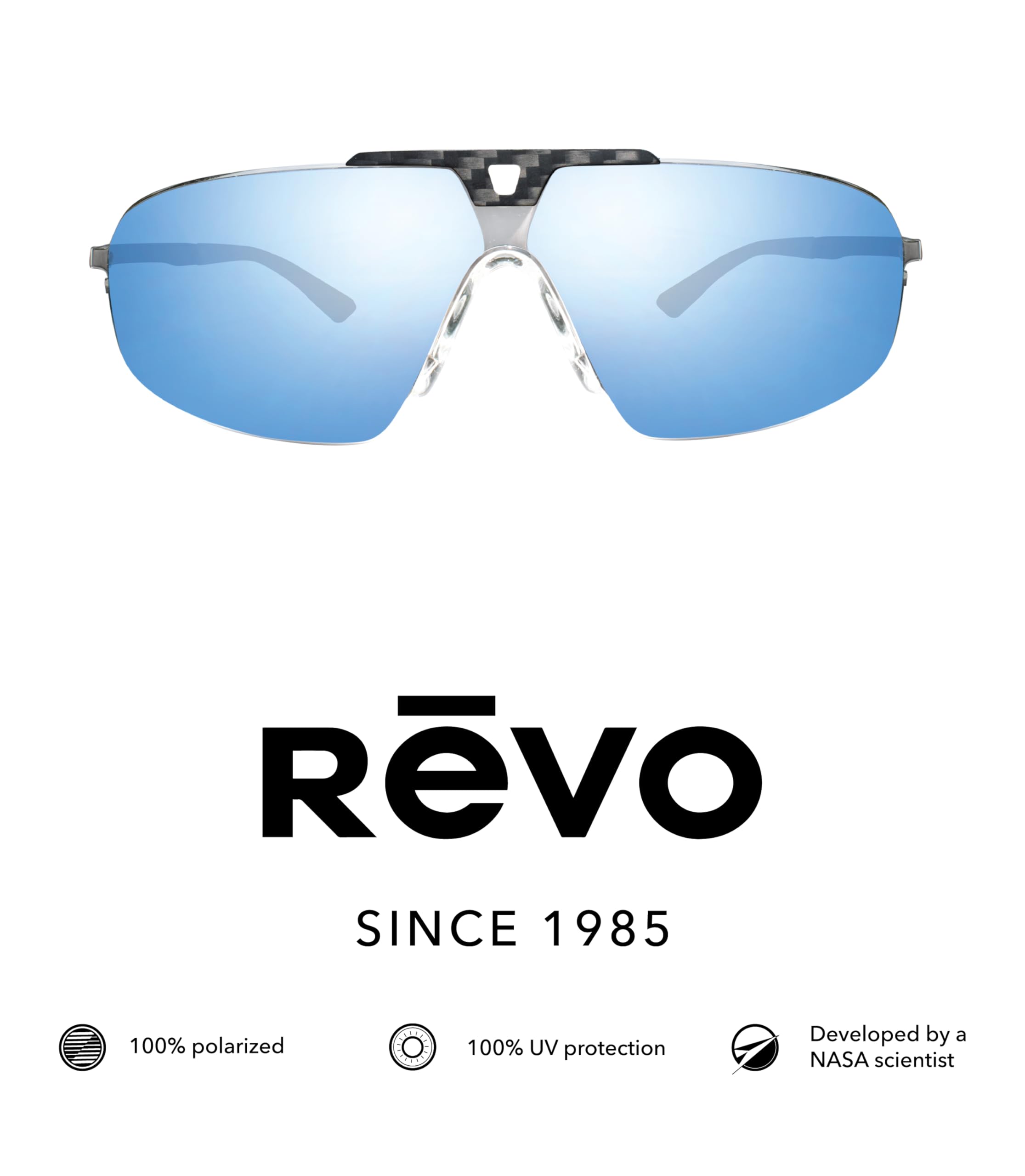 Revo Alpine x Bode Miller Polarized Sunglasses - Stainless Steel & Carbon Fiber Wraparound Frame for Men - UV Protection for Skiing, Driving & Outdoor Sports
