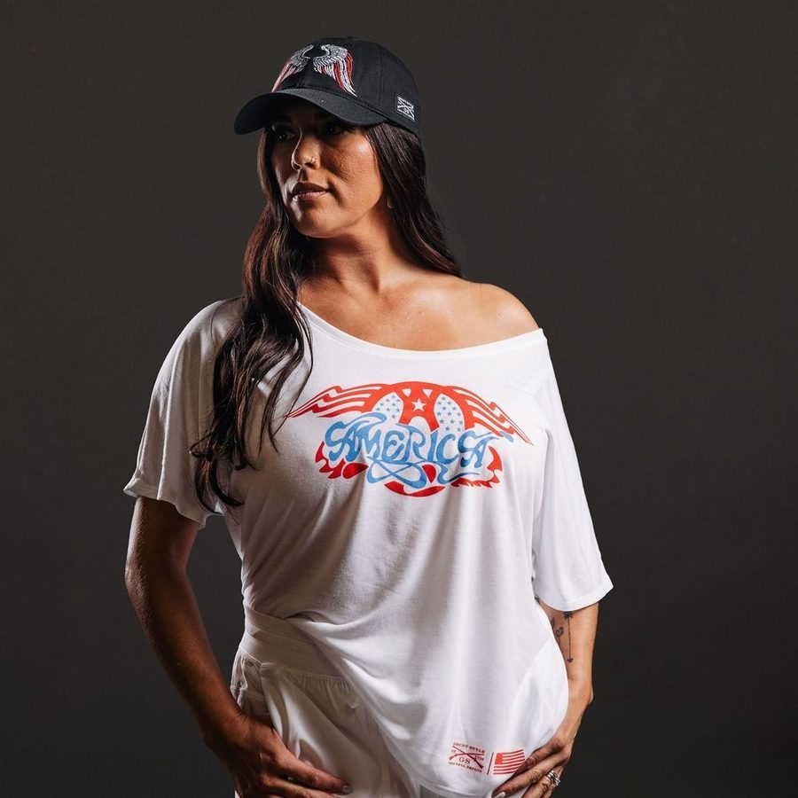 Women's AeroAmerica Slouchy Fit T-Shirt - Soft Relaxed Oversized Tee for Casual Wear | White Cotton Shirt for Everyday Outfits & Lounge Comfort