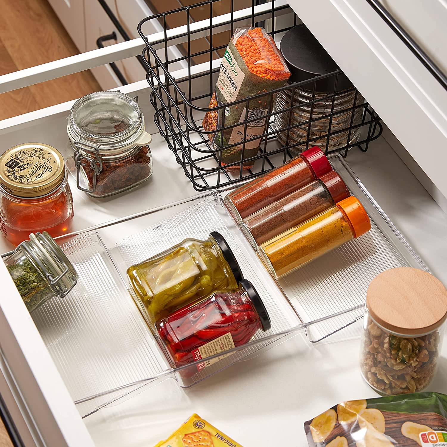 Best Drawer Spice Rack Organizer - Expandable Kitchen Storage for Spices & Seasonings - Perfect for Small Spaces & Pantry Organization