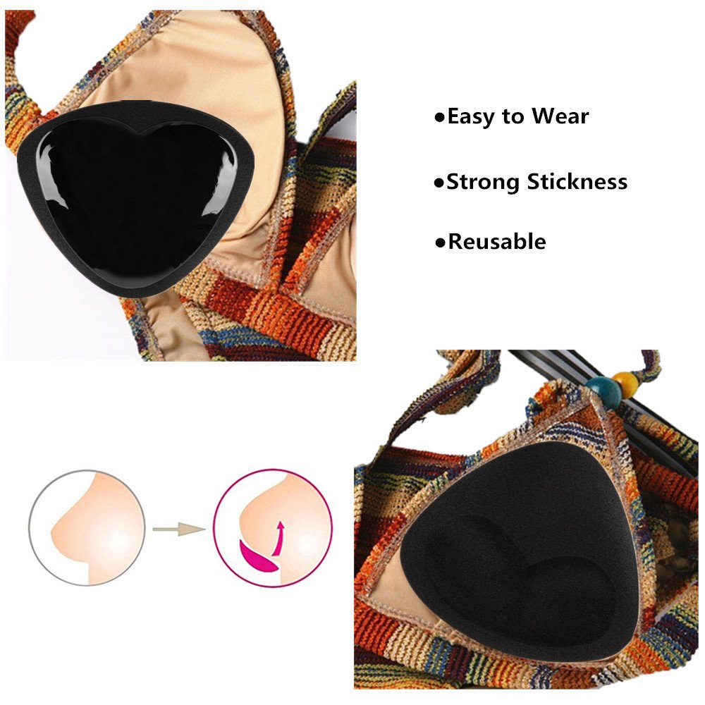 SERMICLE Self-Adhesive Bra Pads - Removable Silicone Triangle Push Up Inserts for Women | Comfortable & Reusable Breast Enhancers | Perfect for Dresses, Swimwear & Special Occasions
