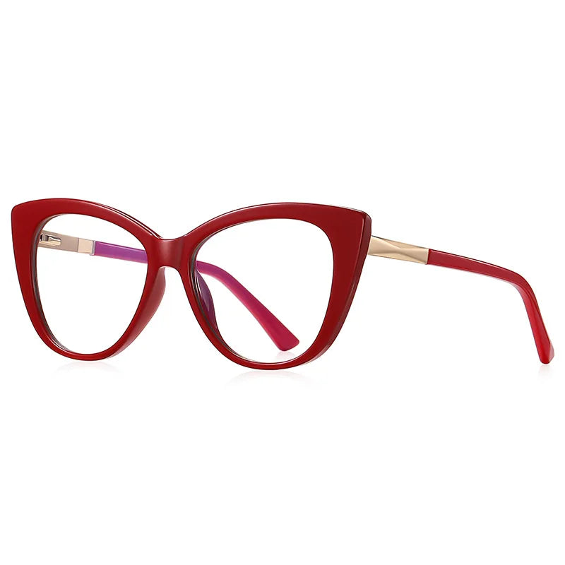 CCspace Women's Full Rim Cat Eye Titanium Reading Glasses TR90 - Lightweight +1.00 to +3.50 Magnification for Reading, Computer Work & Close-Up Tasks - Fashionable Eyewear for Office, Home & Daily Use