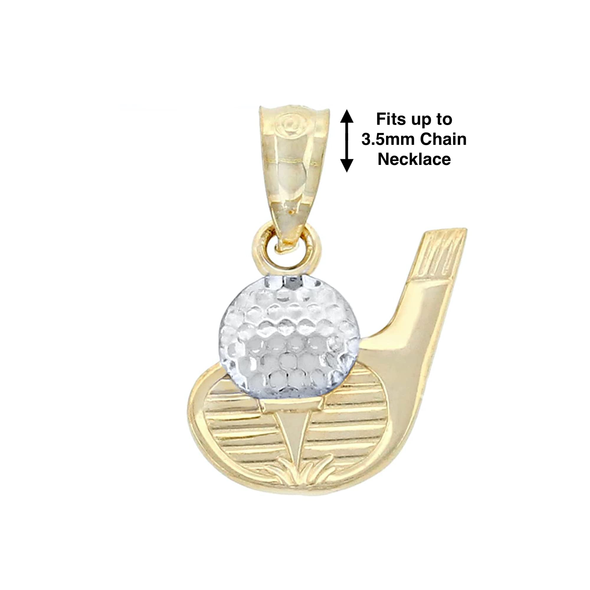 10K Gold Golf Charm Pendant - Elegant Golf Jewelry for Women & Men - Perfect Golf Tournament Trophy & League Gift - Ideal for Golf Lovers, Players & Special Occasions