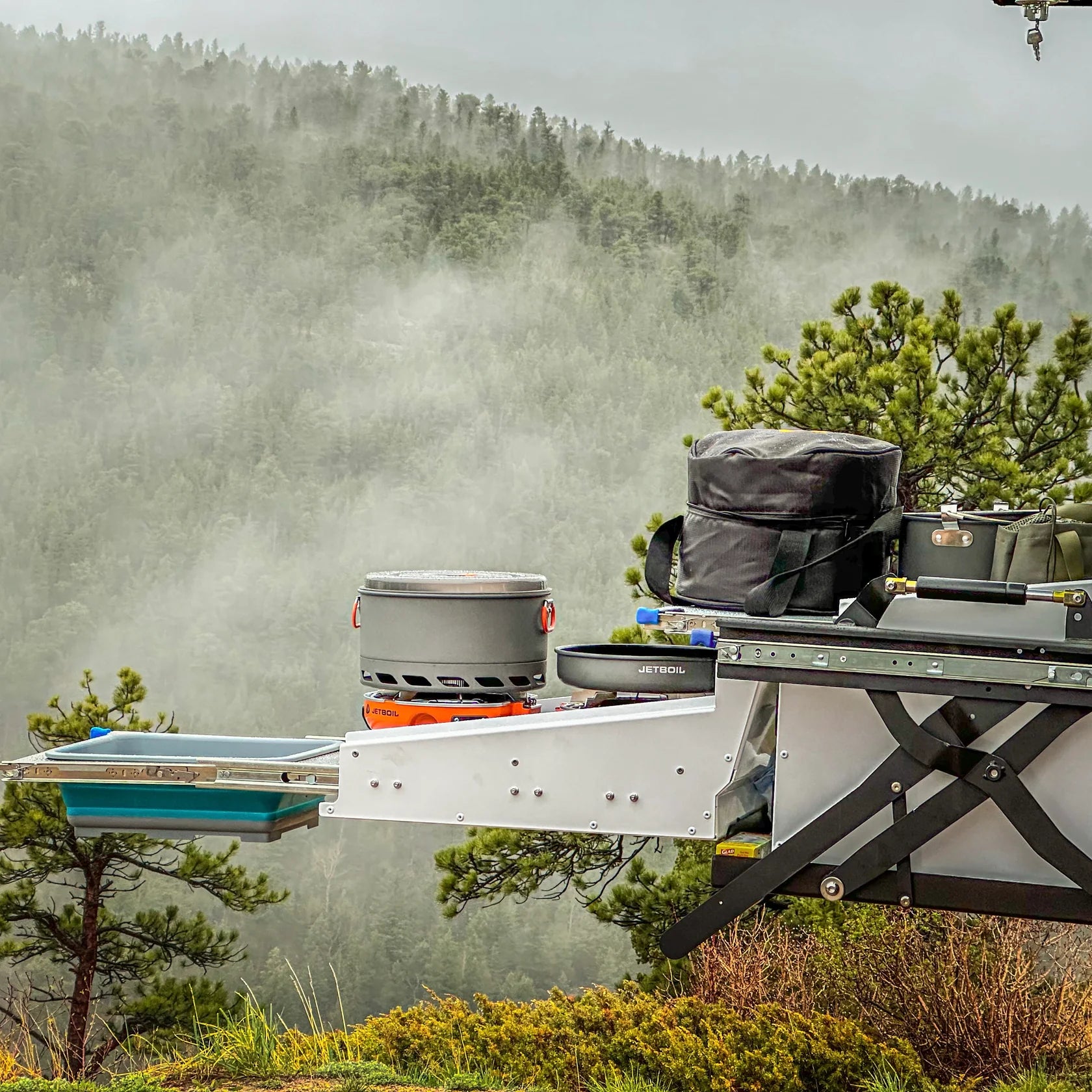Dirtbox Overland Slide Out Kitchenette - Portable Camping Kitchen for Outdoor Adventures, RV & Overlanding Trips - Perfect for Cooking, Grilling & Meal Prep in the Wild