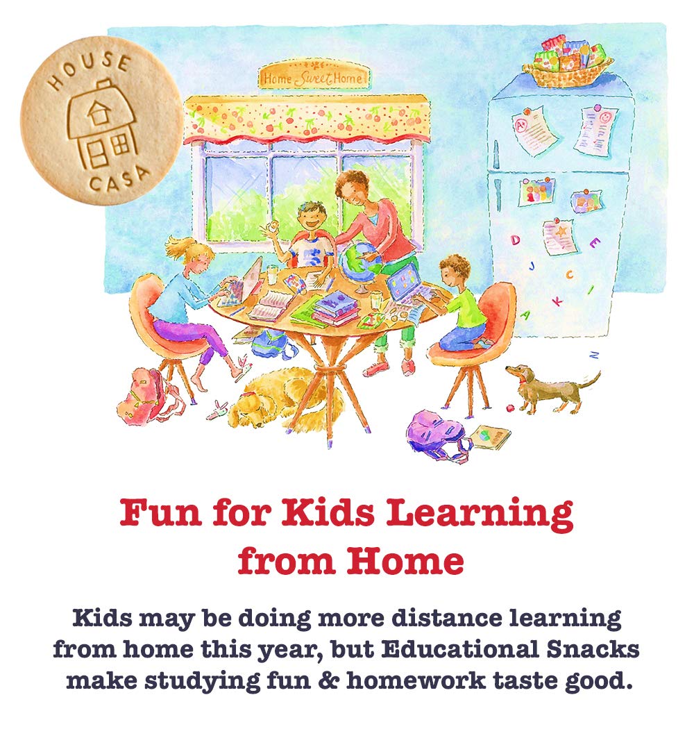 Dick & Jane Bilingual Educational Snacks (English & Spanish) - 120 Bags with Numbers 1-10 & 50 Vocabulary Words | Fun Learning Snacks for Kids, Classroom Treats & Homeschool Supplies