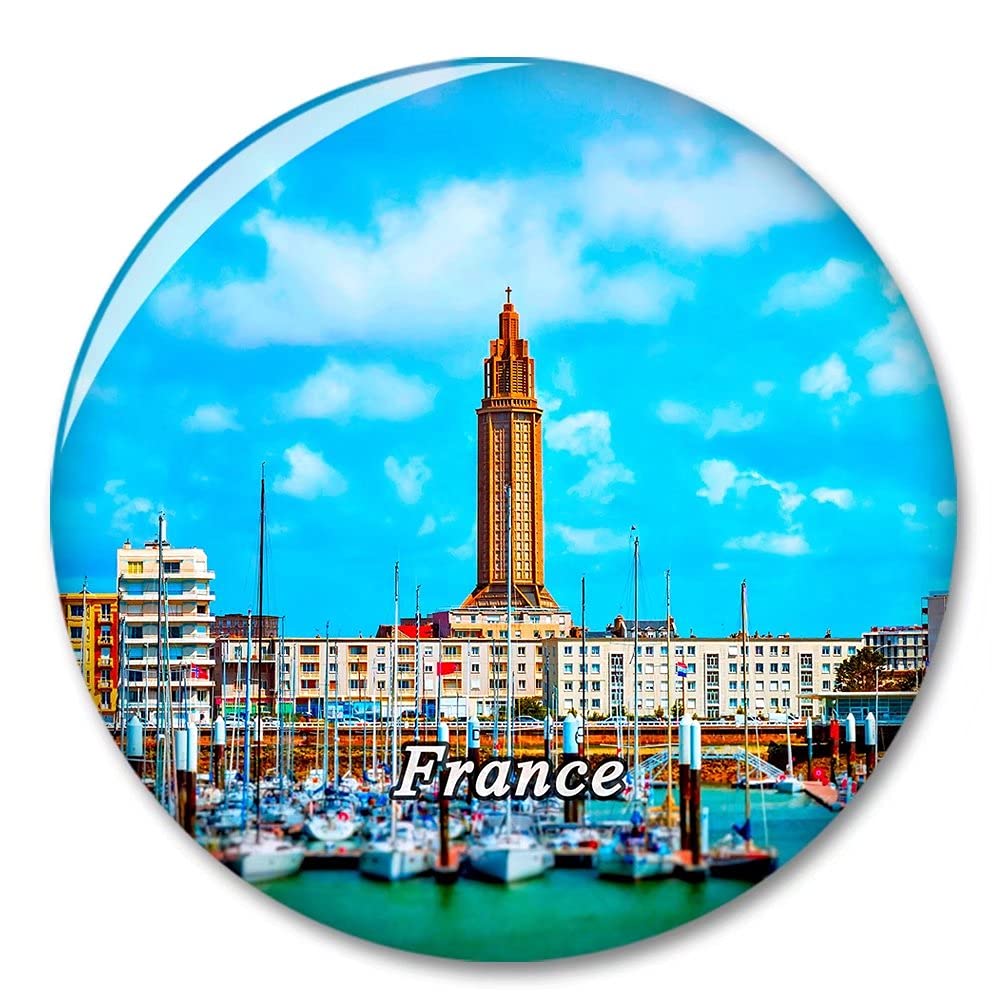 France Le Havre Fridge Magnet - Decorative Travel Souvenir, Strong Refrigerator Sticker for City Tourism Collection | Perfect Gift for Travel Lovers & Home Decor