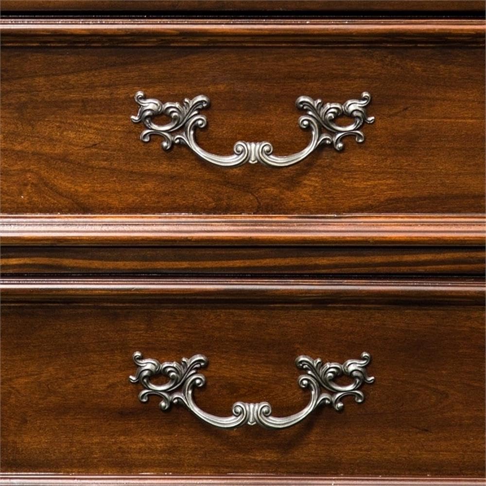 BOWERY HILL 3-Drawer Solid Wood Nightstand - Traditional Cherry Brown Bedside Table for Bedroom Furniture & Home Decor