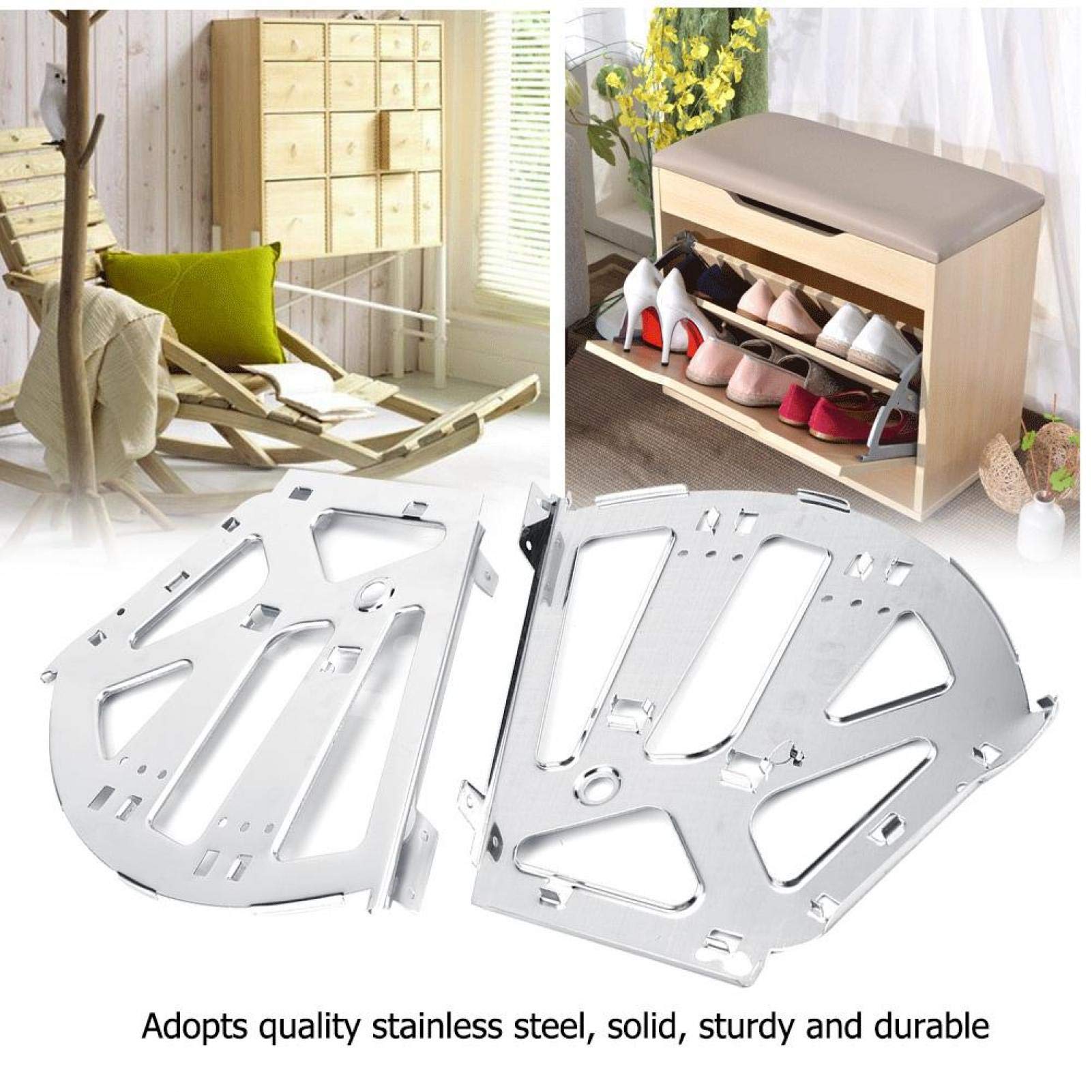 3-Tier Shoe Cabinet Flip Rack - Stainless Steel Shoe Organizer with Hinged Drawers for Most Shoe Racks & Cabinets - Space-Saving Shoe Storage Solution for Entryway, Closet & Bedroom Organization