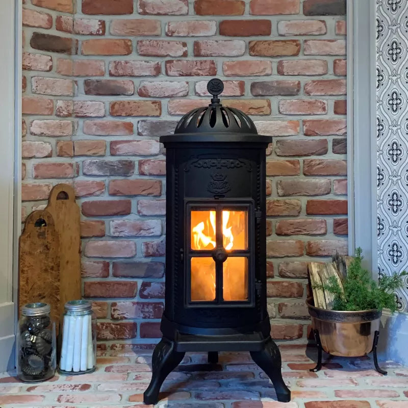 Westbo Carl 95 Cast Iron Stove - Efficient Wood Burning Fireplace for Cozy Home Heating & Cabin Decor