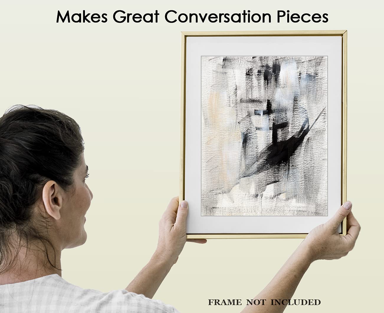 Contemporary Brush Texture Abstract Wall Art - Minimalist Aesthetic Boho Decor for Home Office Bedroom Living Room - Unframed 8x10 Inch Posters | Perfect for Modern Spaces & Gallery Walls
