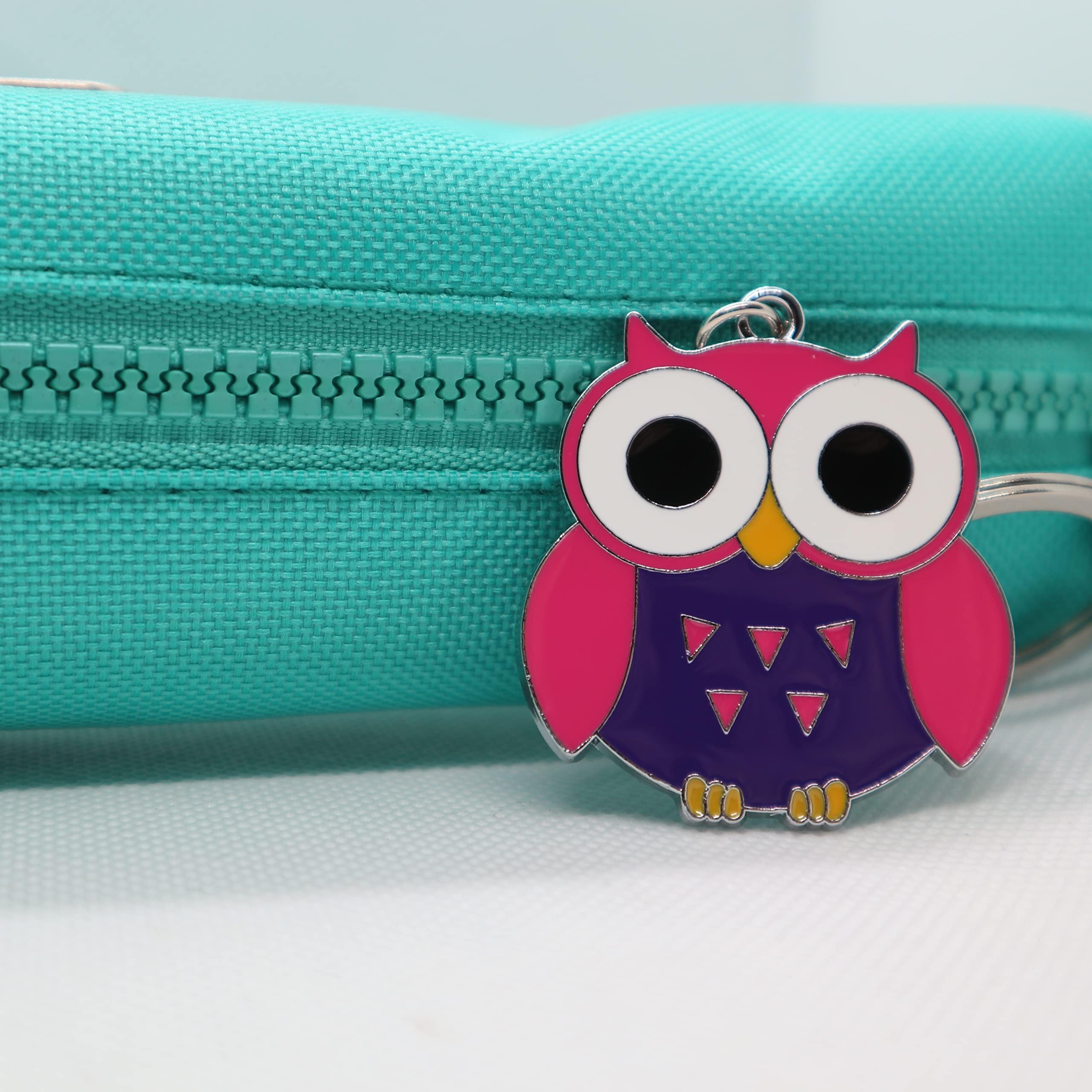 Stylish Lucky Owl Keychain with Evil Eye Charm - Enamel Painted Owl Key Holder for Women & Men | Perfect Gift for Travel, Home Decor & Daily Use
