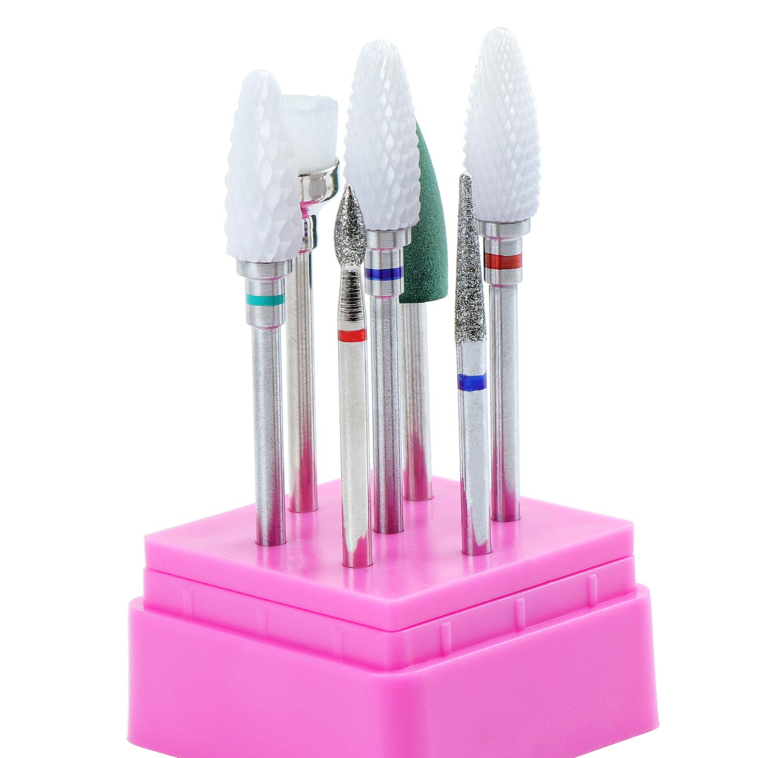 Professional 7PCS Tungsten Carbide & Ceramic Nail Drill Bit Set - 3/32