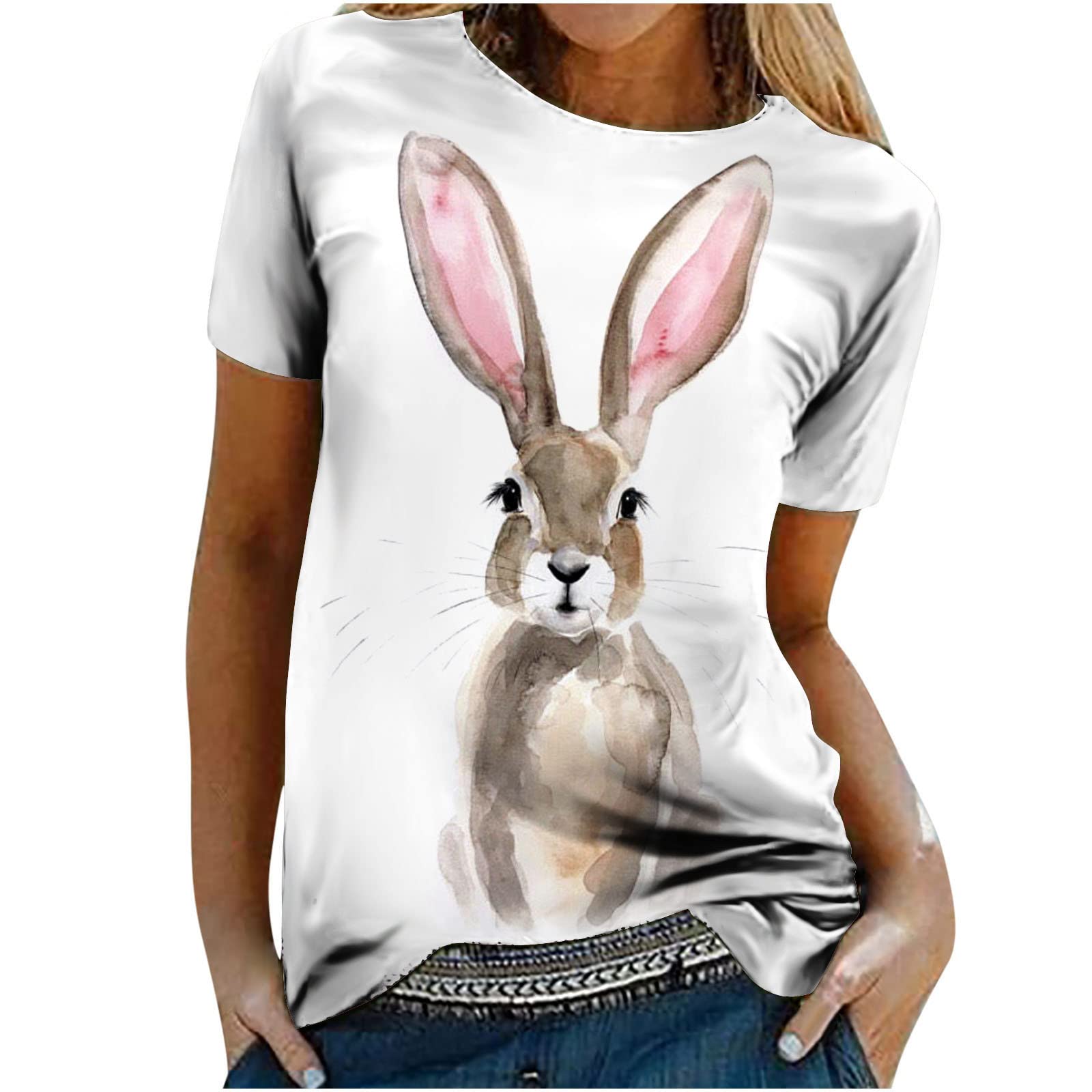 Funny Print Loose Blouse for Women - Trendy Retro Pullover Tee Shirt, Comfortable Summer Casual Top for Outfits, Vacation & Everyday Wear