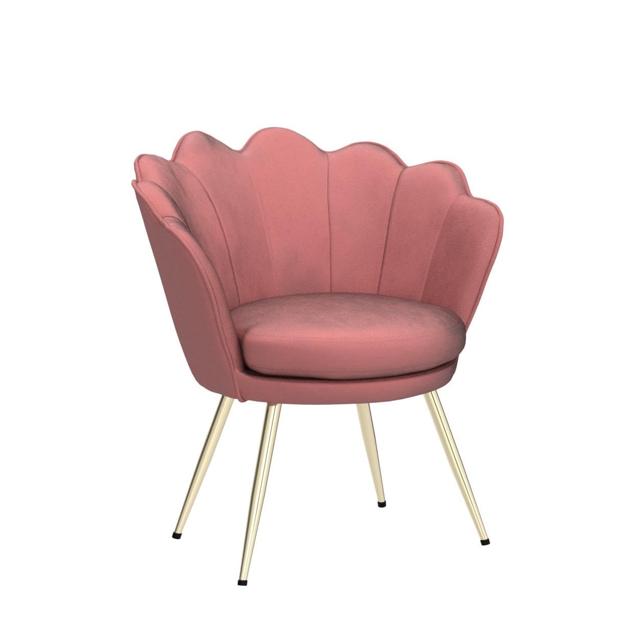 Luxury Velvet Accent Chairs Set of 2 - Blush Pink Tufted Upholstered Chairs with Gold Metal Legs for Living Room, Bedroom & Dining Room | Perfect for Home Decor, Vanity Dressing & Guest Seating