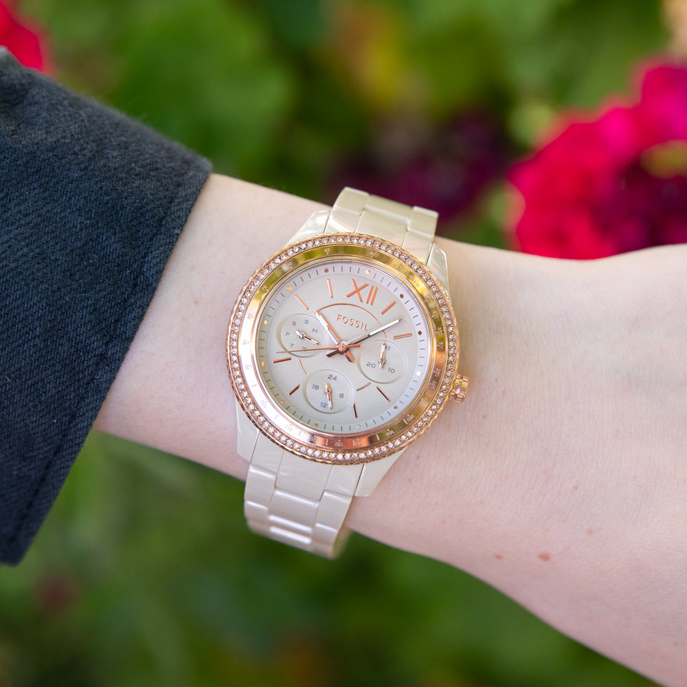 Fossil Stella CE1112 Women's Leather Watch - Stylish & Elegant Timepiece for Everyday Wear, Office & Casual Outfits