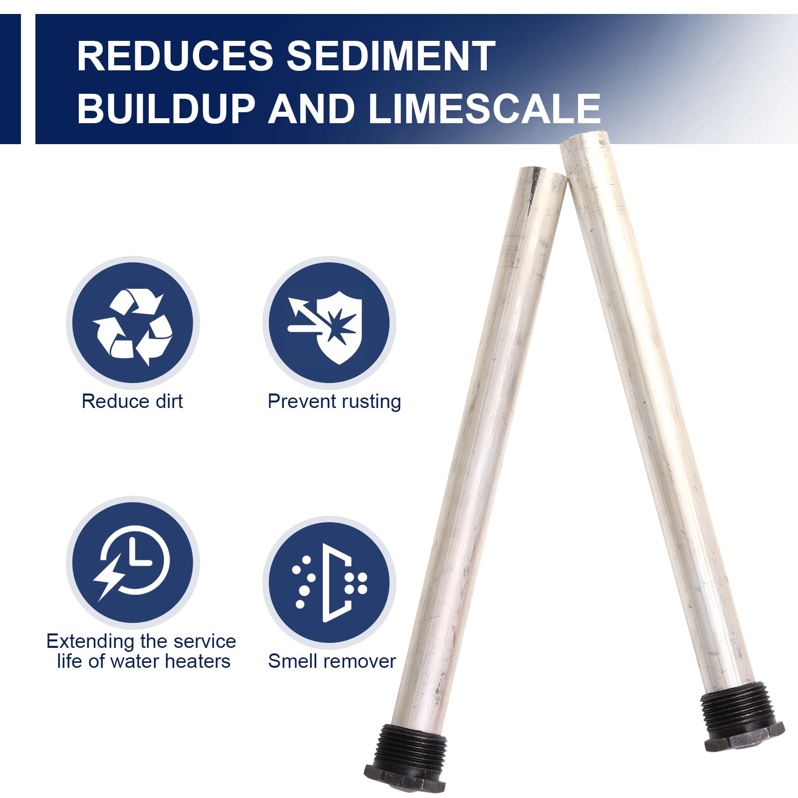 RV Water Heater Anode Rod (2-Pack) - Magnesium Replacement for Suburban RV Water Heaters - 9.25