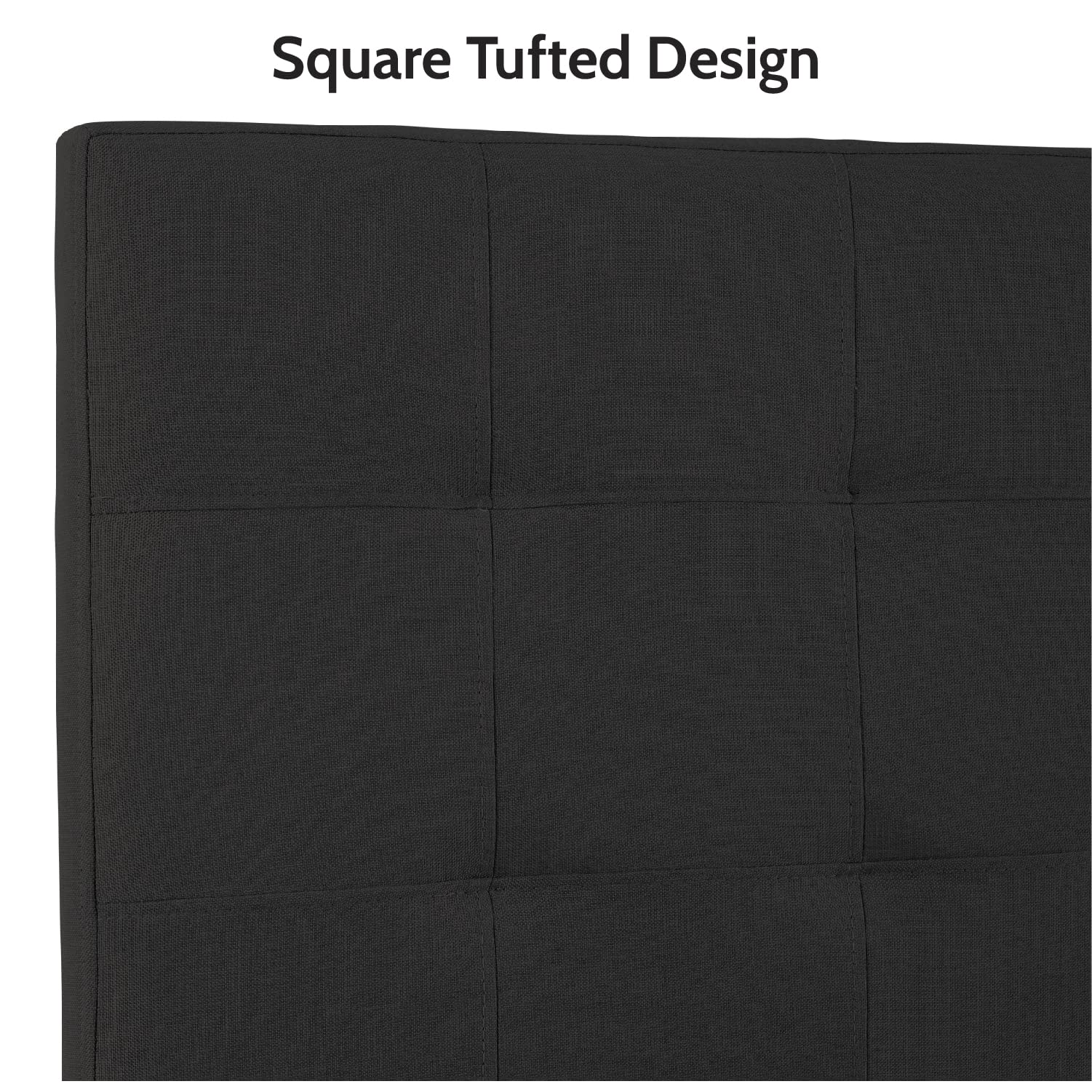 Adjustable Full Size Headboard - Dark Gray Tufted Linen for Bedroom Decor