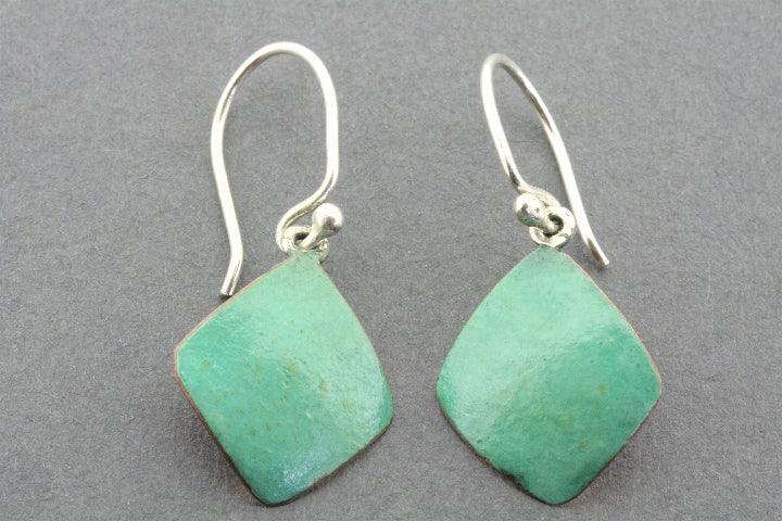 Vintage Copper Patina Diamond Stud Earrings for Women - Elegant Handmade Jewelry for Parties, Weddings & Special Occasions