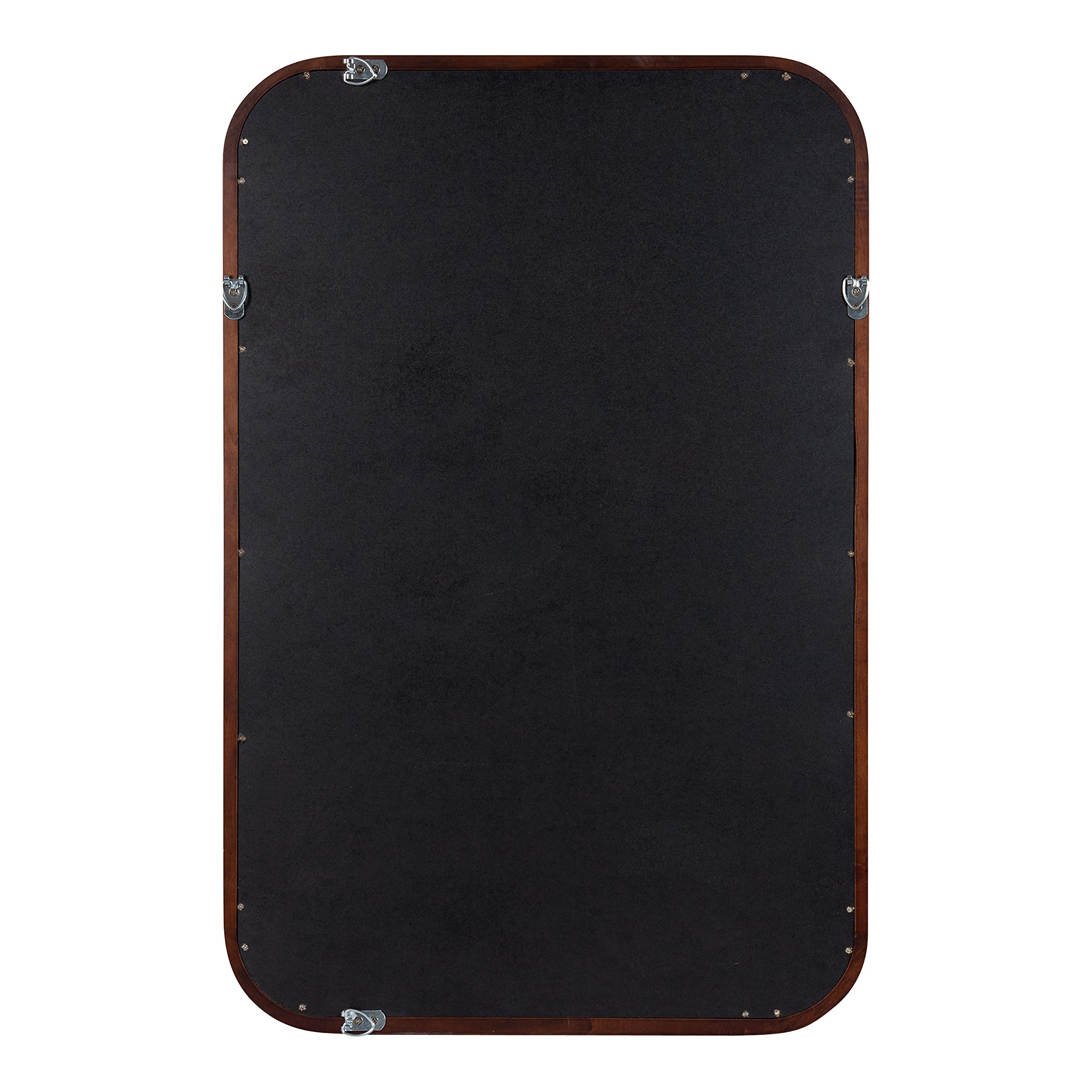 Kate and Laurel Hutton Transitional Pinboard - 20 x 30 Walnut Brown Fabric Bulletin Board with Radius Rectangle Frame | Wall Organizer for Home Office, Dorm Room & Classroom Decor