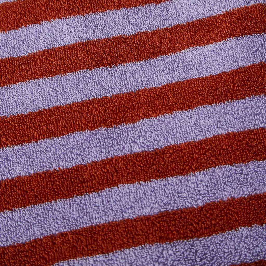 Premium Red Ochre & Lilac Striped Bath Towel - Soft, Absorbent & Quick-Drying - Perfect for Spa, Beach & Luxury Bathroom Decor
