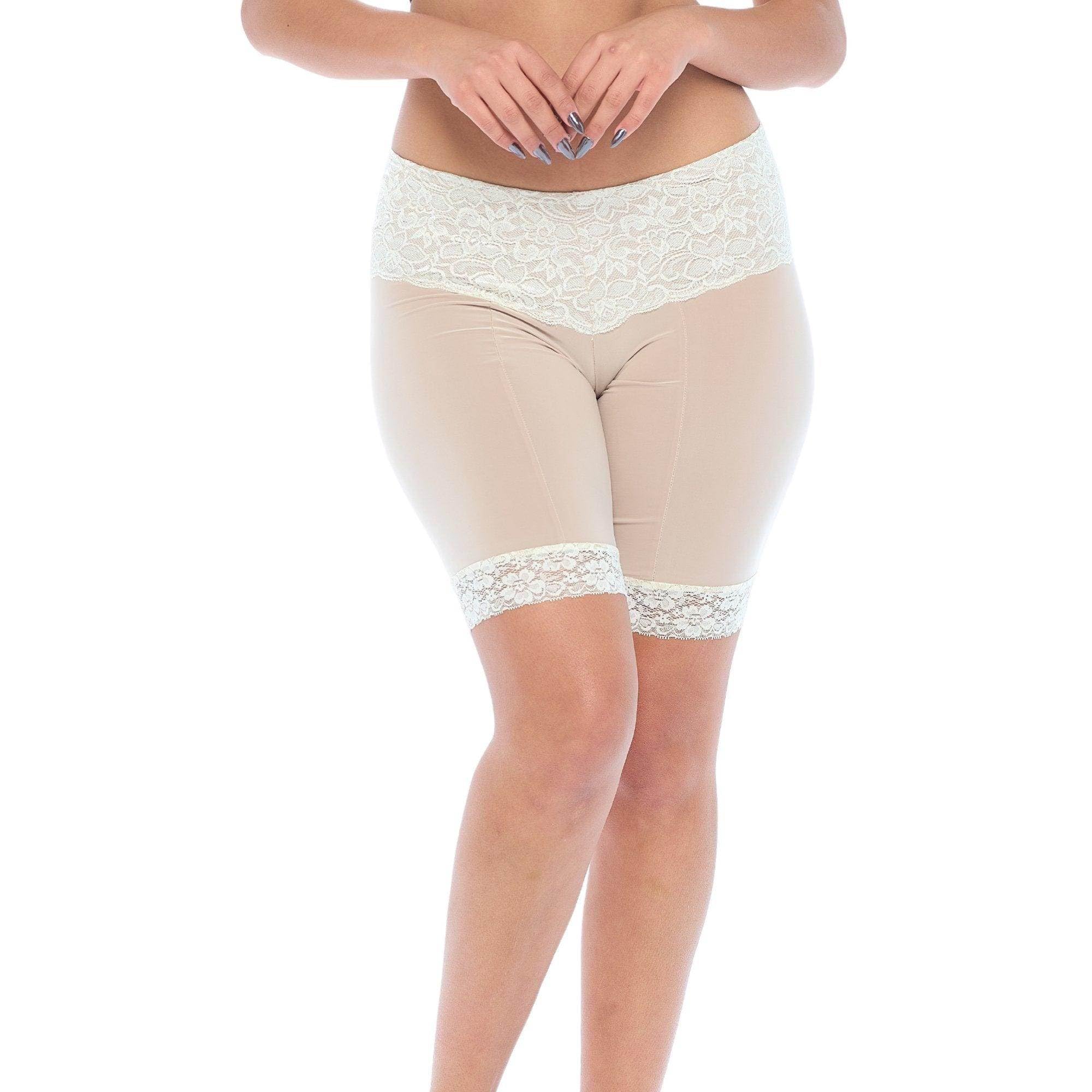 Undersummers Lace Slip Shorts for Women - 9” Inseam Anti-Chafing Shorts Under Dresses - Comfortable Lingerie for Summer Wear, Work, and Special Occasions