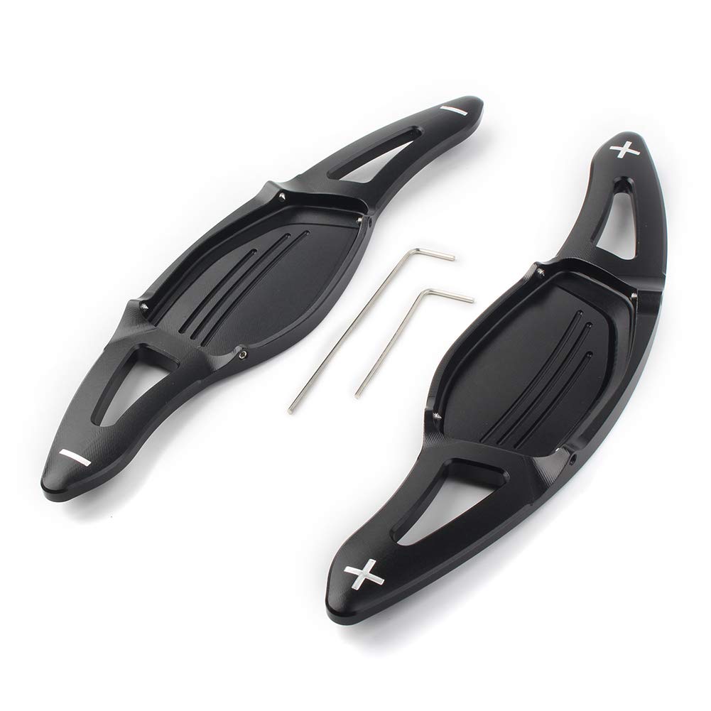 GZYF 2Pcs Black Steering Wheel Paddle Shifters Extensions for Audi R8 RS3 RS4 RS5 TT RS - Upgrade Your Driving Experience | Perfect for Racing & Performance Driving