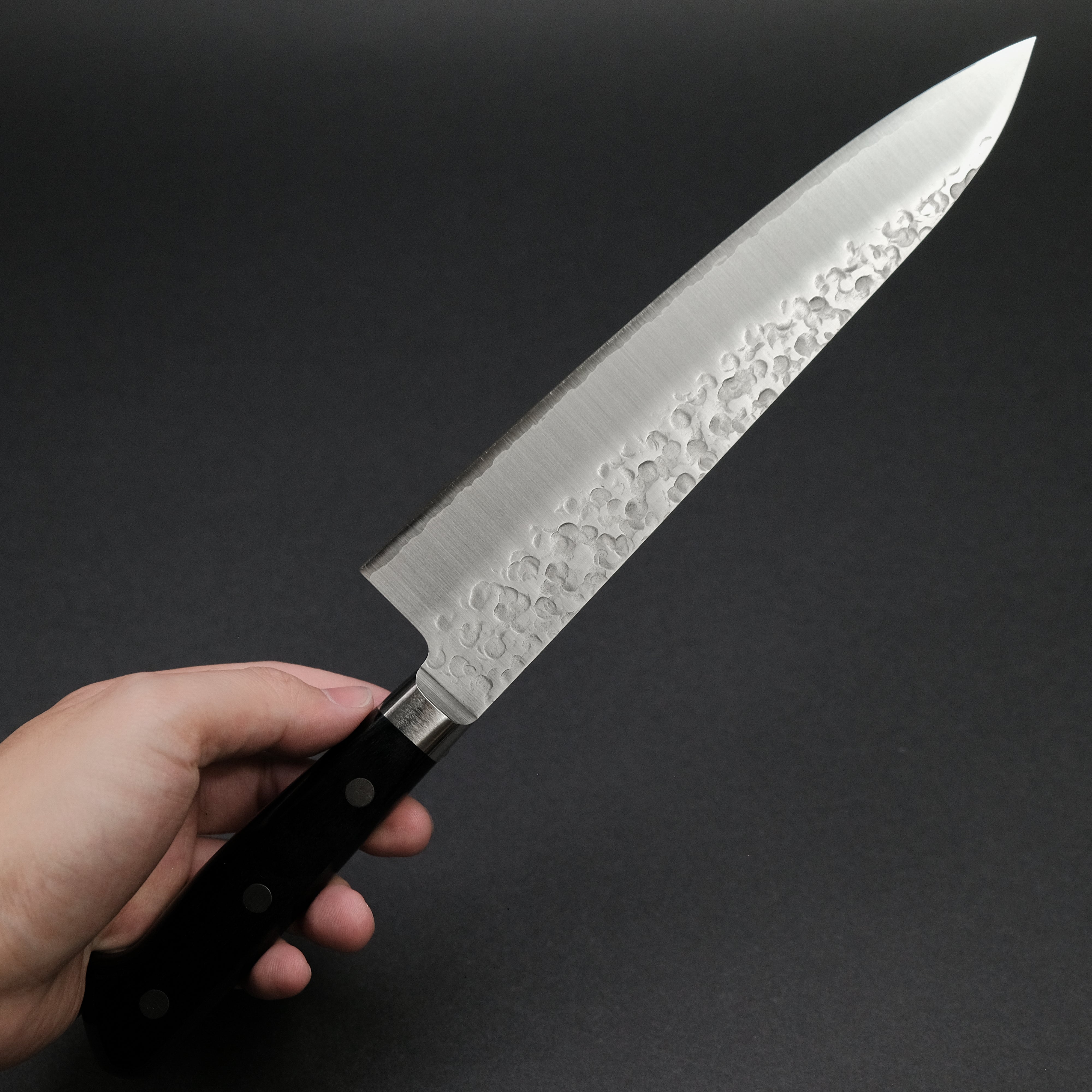 Hitohira T10 Tsuchime Gyuto 210mm Japanese Chef Knife with Pakka Wood Handle - Perfect for Sushi, Meat Cutting & Professional Kitchen Use