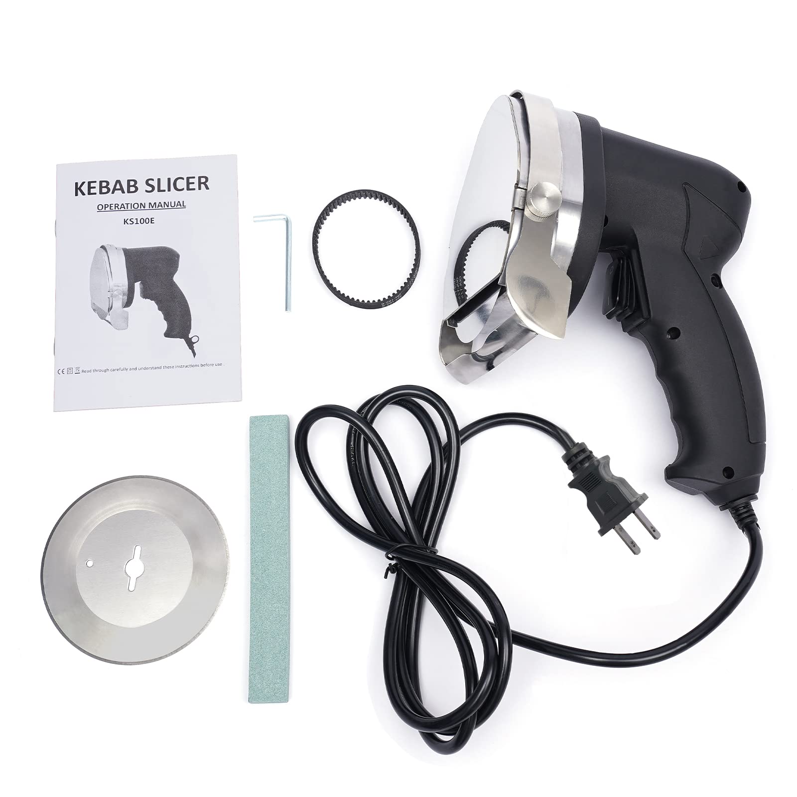 Commercial Electric Shawarma Cutter Knife - 110V/60Hz Wireless Doner Kebab Slicer for Gyro & Shawarma - Perfect for Restaurants, Food Trucks & Catering Businesses