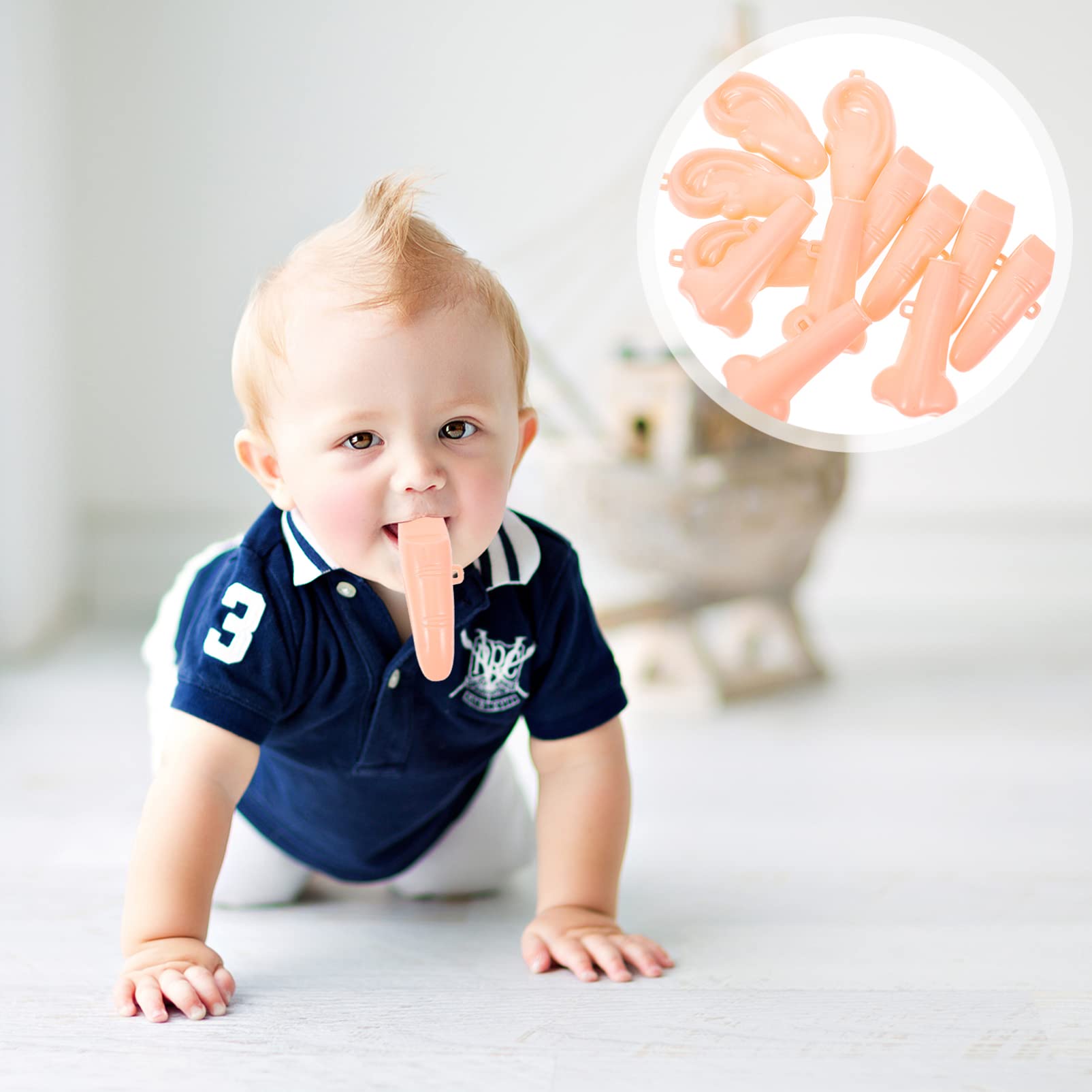 6-Piece Realistic Nose Whistle Prank Toys - Funny Plastic Nose Whistles for Gags & Jokes - Perfect for Parties, Halloween Pranks, and Office Humor