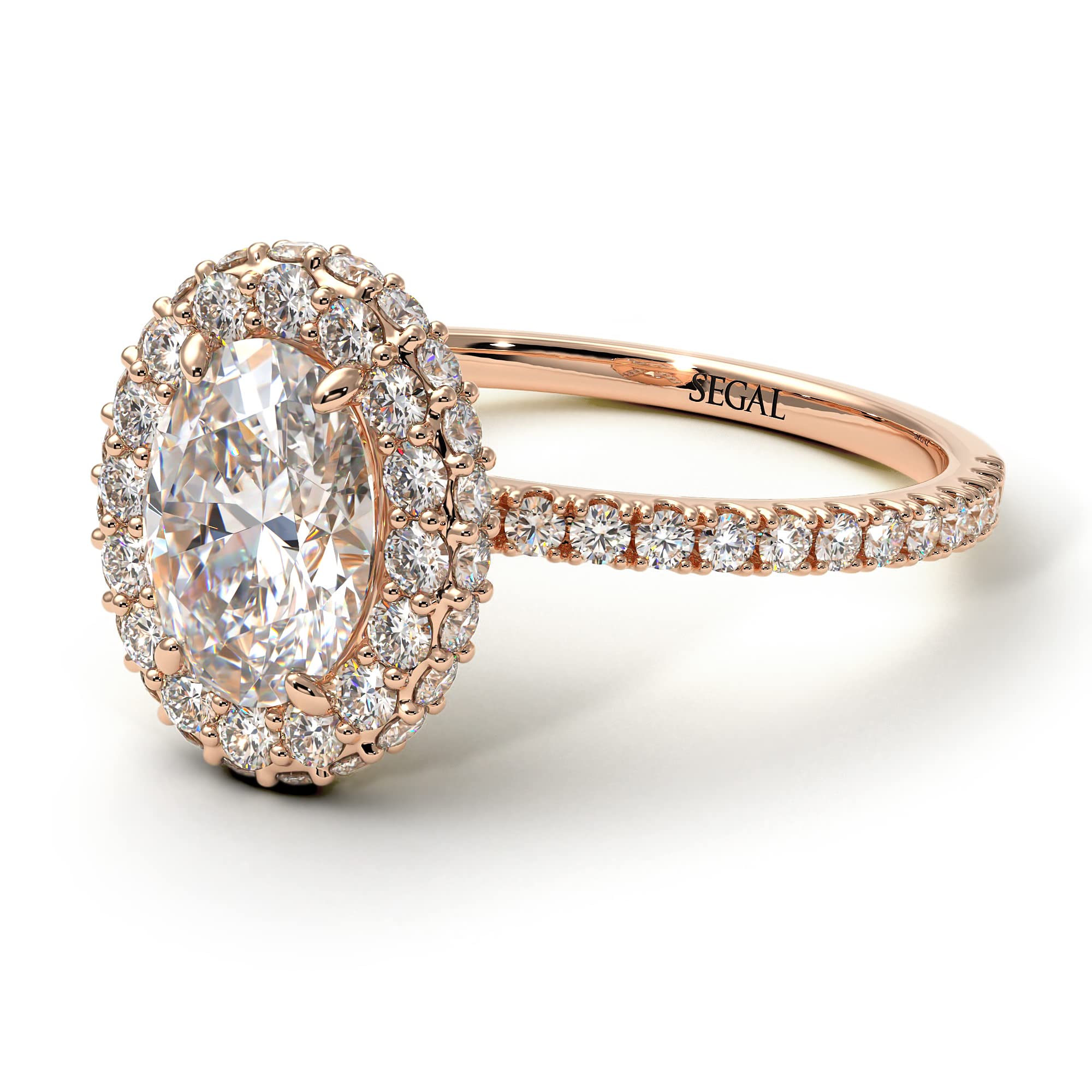 18K-14K Rose Gold Oval Diamond Halo Engagement Ring for Women - Lab Created Diamond, Unique Promise & Wedding Ring | Perfect for Proposals, Anniversaries & Special Occasions