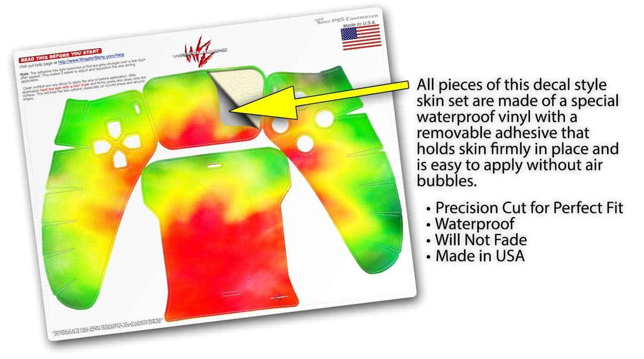 PS5 DualSense Controller Skin Wrap - Tie Dye Design for Gaming Protection