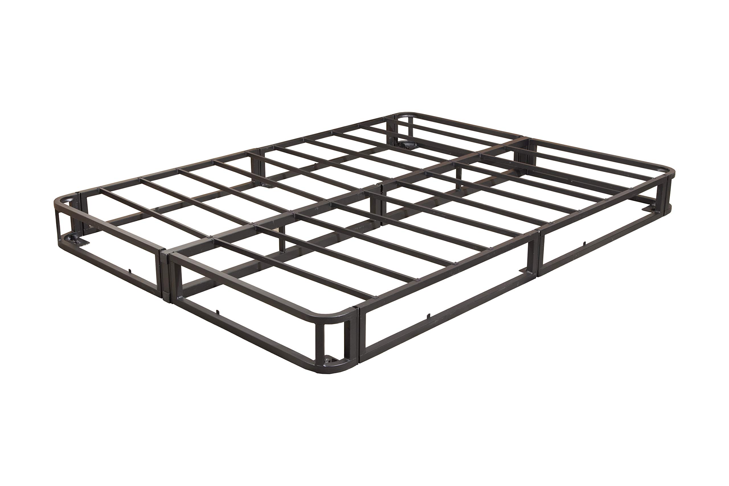Hollywood Bed Frame with Reinforced Base Platform - Queen Size, Gray - Sturdy Metal Frame for Modern Bedrooms & Guest Rooms
