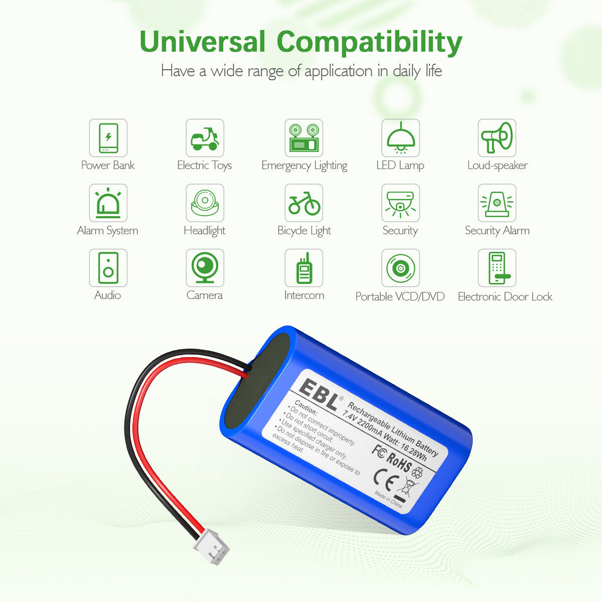 EBL 7.4V 2200mAh Li-ion Rechargeable Battery Pack for RC Cars, Drones, Electronics Toys - Long Lasting Power for Remote Control Vehicles and Gadgets