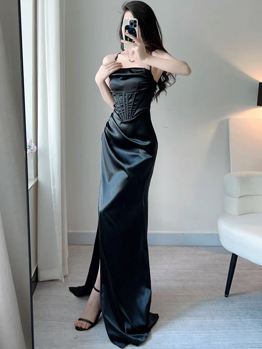 Elegant Black Sheath Long Prom Dress for Women - Formal Evening Gown J3655 | Perfect for Homecoming, Graduation & Special Occasions