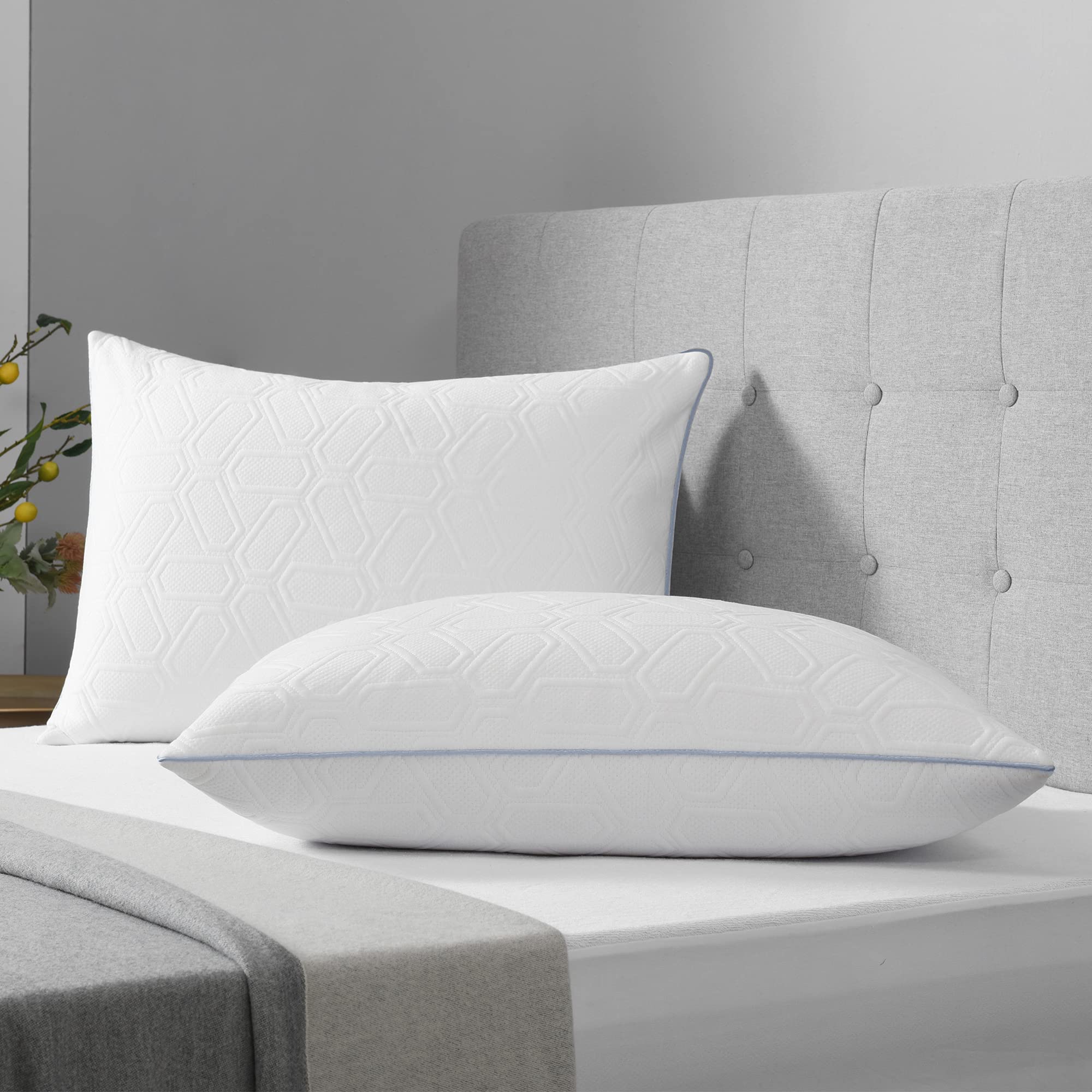 LOVTEX King Size Pillows Set of 2 - Ultra Soft Plush Bed Pillows with Removable Bamboo Cover (20