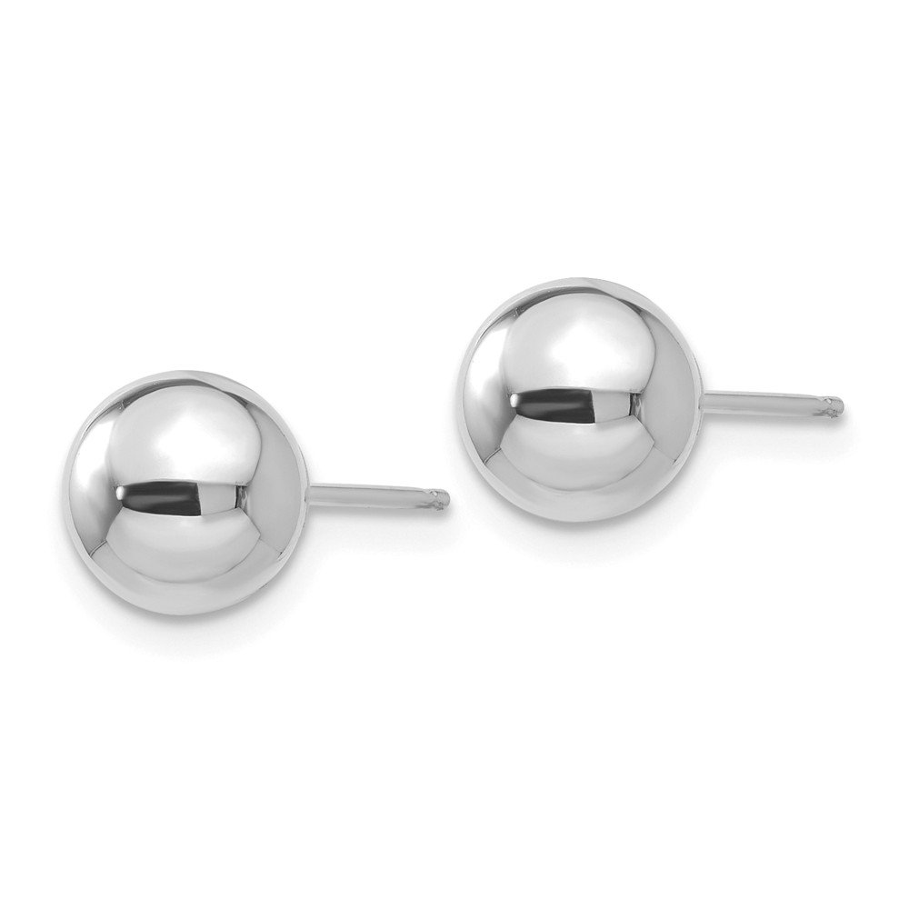 14K White Gold Polished 7mm Ball Post Earrings for Women - Hypoallergenic Stud Earrings for Sensitive Ears - Perfect for Everyday Wear, Work, and Special Occasions