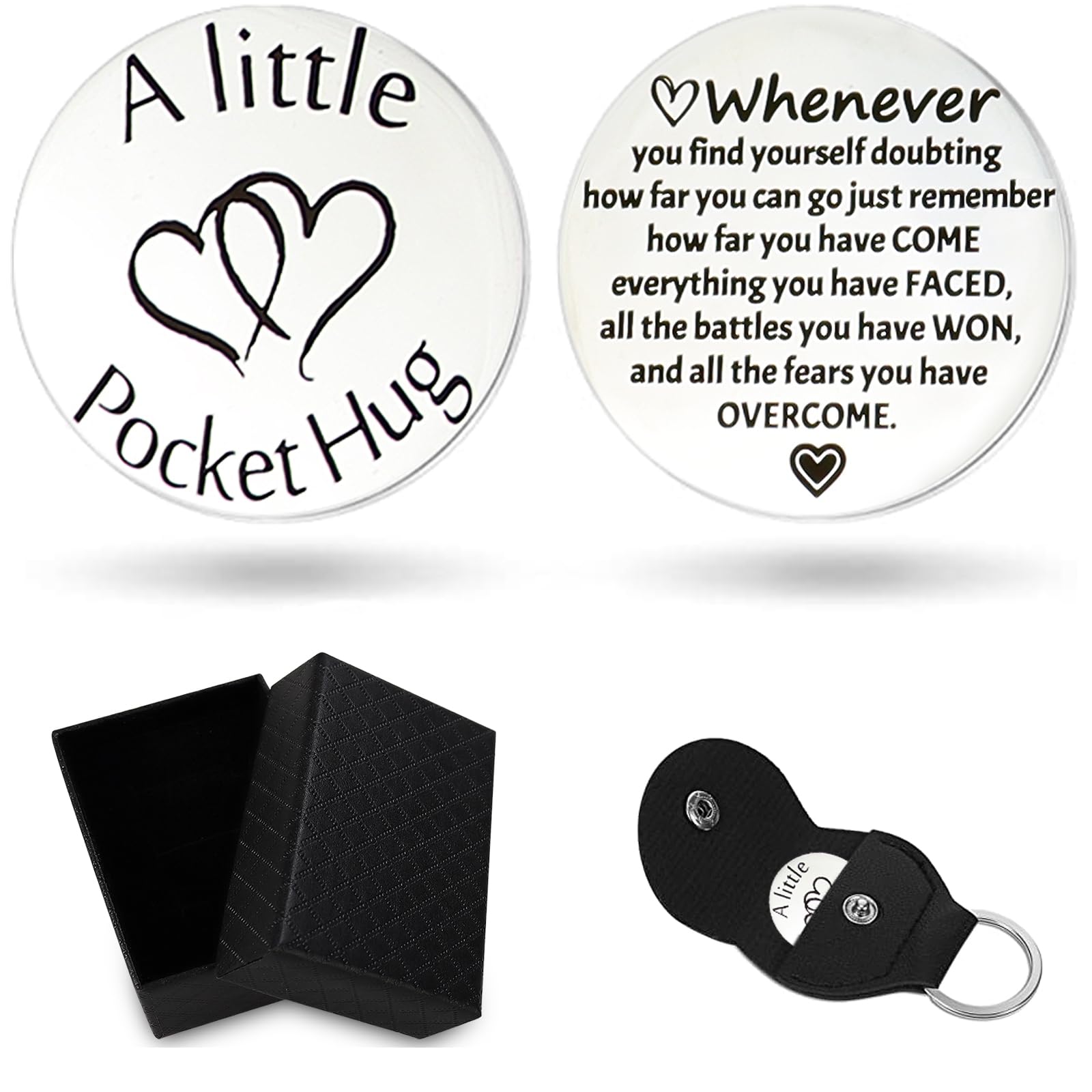 Yiflin Unique Pocket Hug Token Keychain - Thoughtful Gifts for Women, Men, Friends & Family - Birthday, Christmas, Valentine's Day Present - Perfect for Long Distance Relationships & Everyday Carry