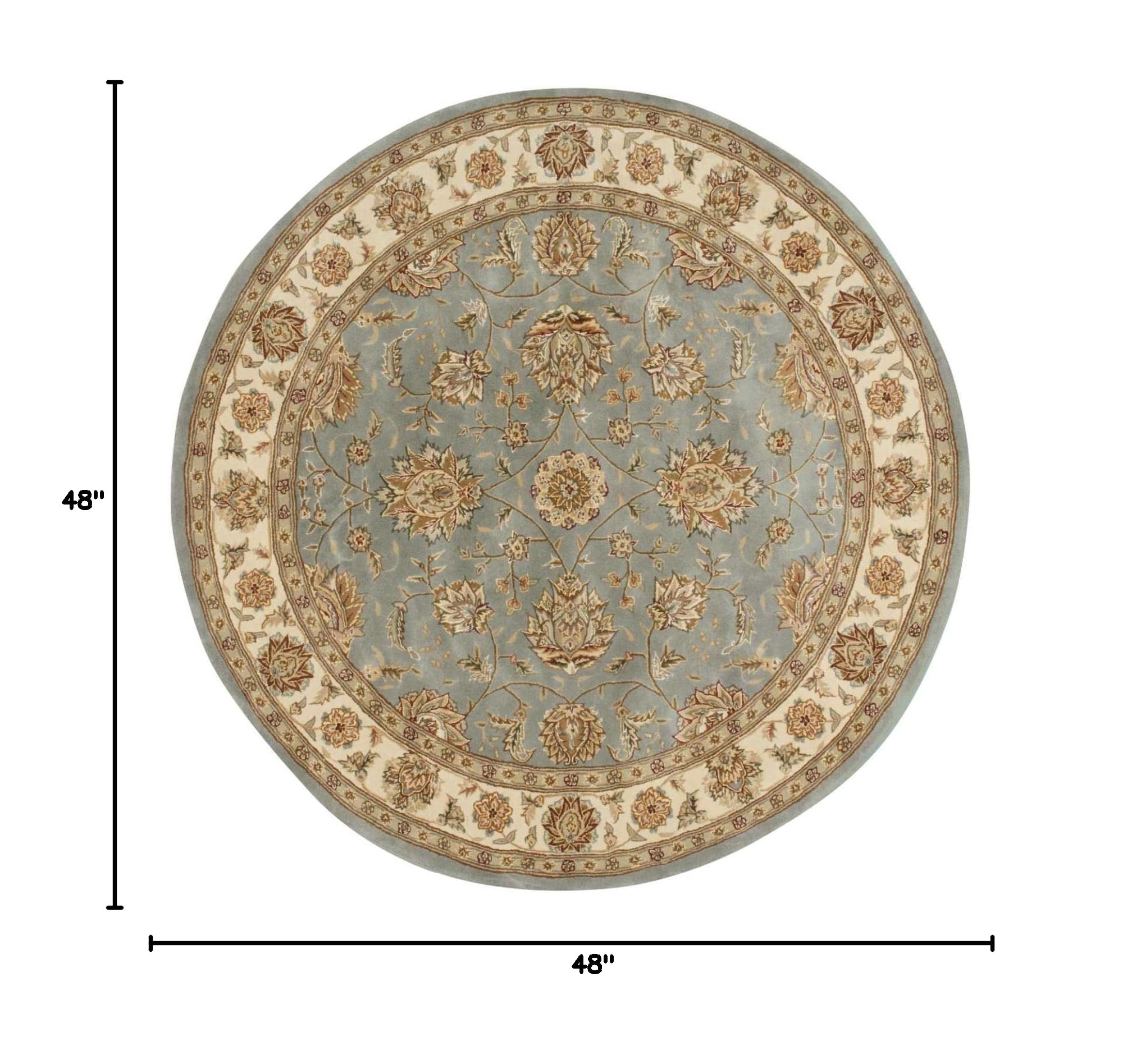 Nourison 2000 Persian Blue 4' Round Area Rug - Easy to Clean, Non-Shedding, Soft & Durable - Perfect for Bedroom, Living Room, Dining Room & Kitchen Decor