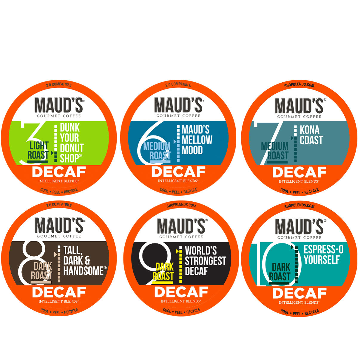 Premium Decaf Coffee Pods Variety Pack - 6 Delicious Blends | Compatible with Keurig 2.0 | Perfect for Offices, Homes & Gifting